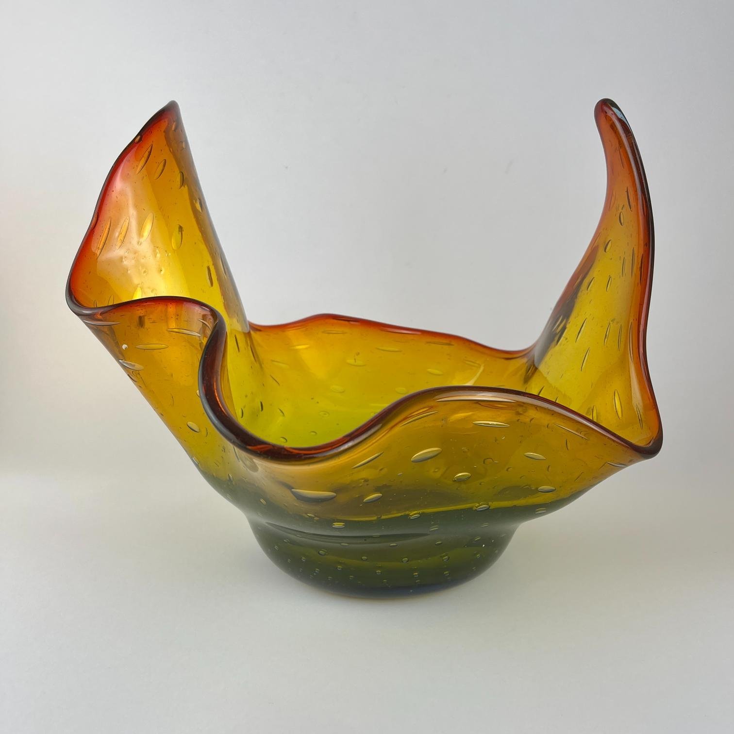 Florero italiano en cristal de Murano