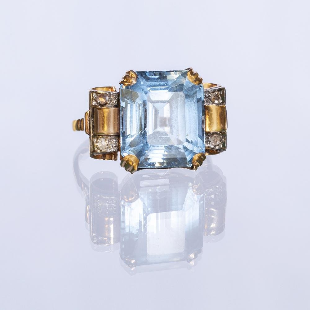 Anillo oro 18 K amarillo con diamantes