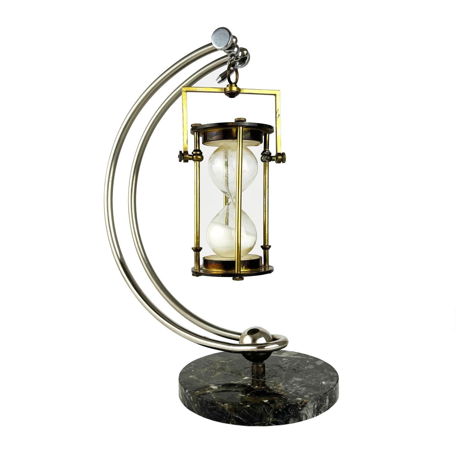 Reloj de arena en cristal y bronce