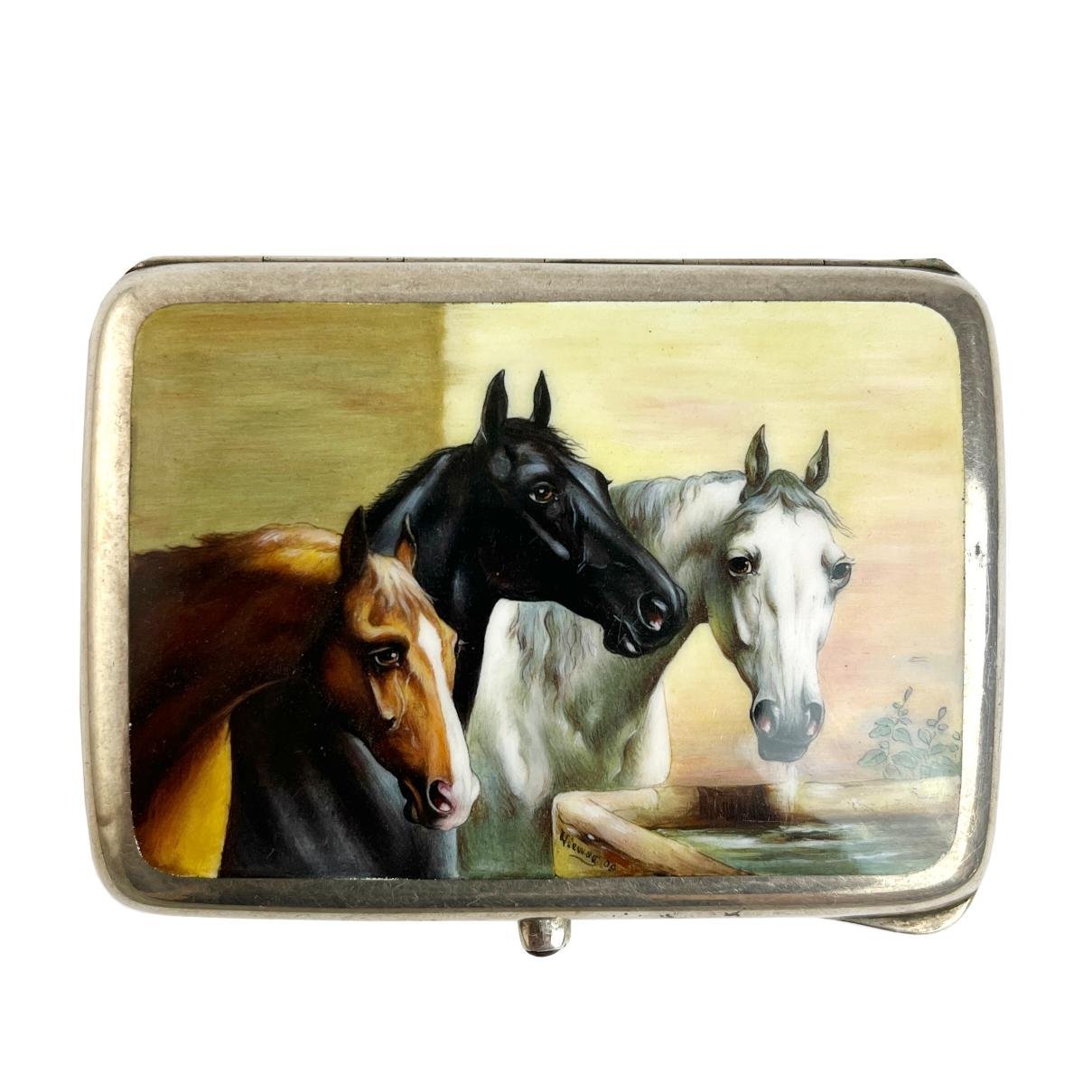 Cigarrera alemana en plata