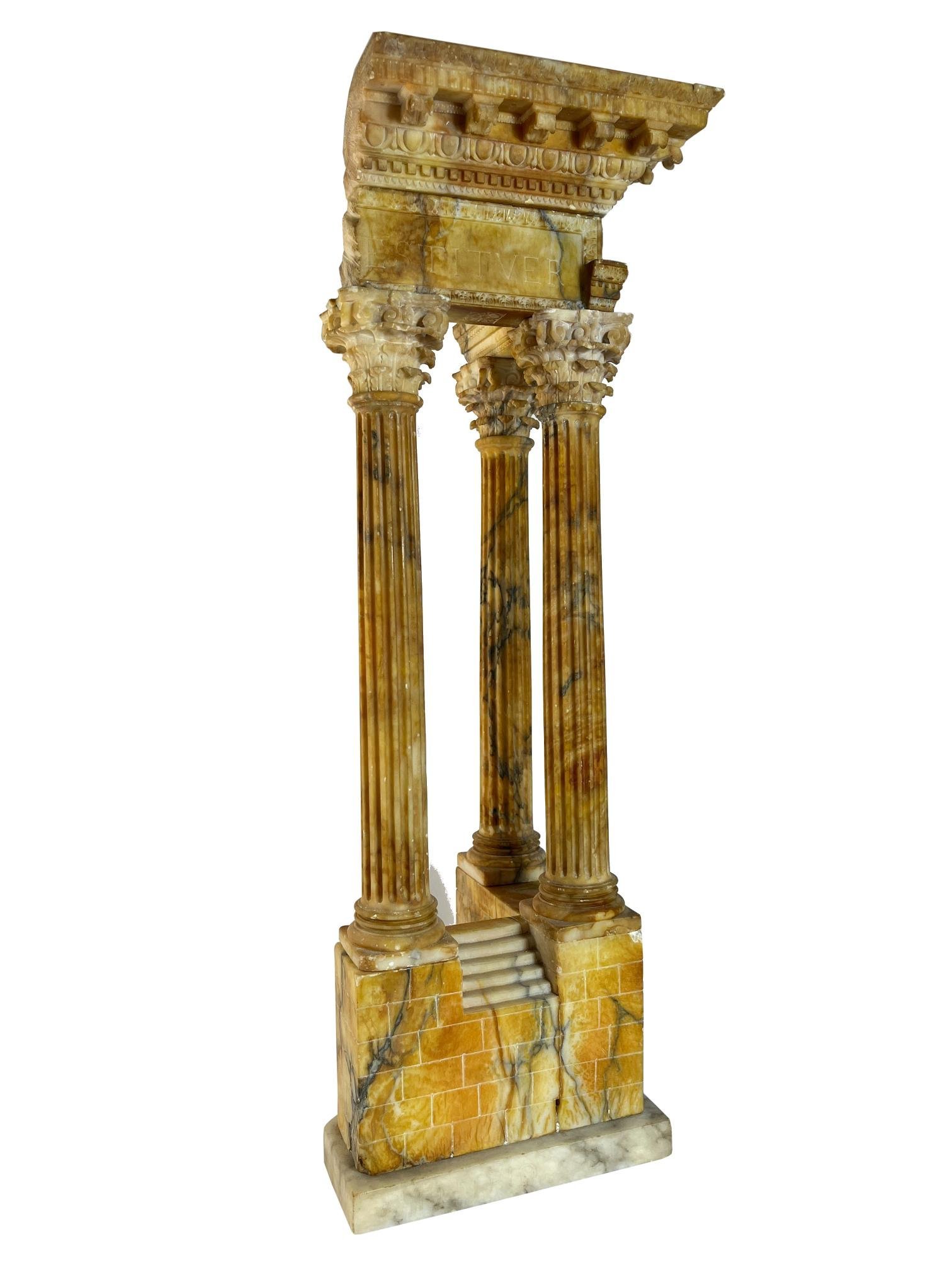 Escultura en mámol de Siena “Ruinas del Templo de Vespasiano y Tito”