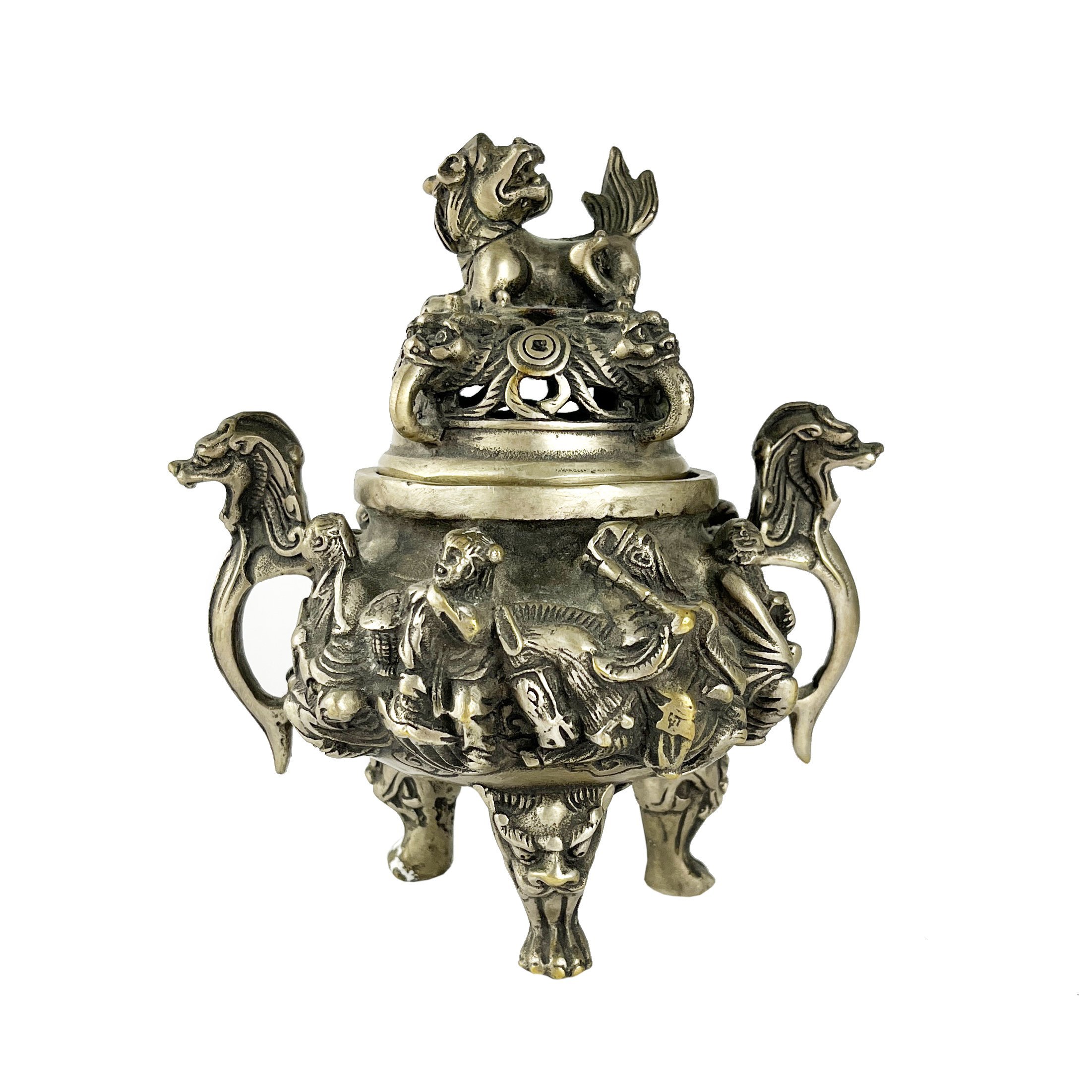 Sahumador oriental en metal