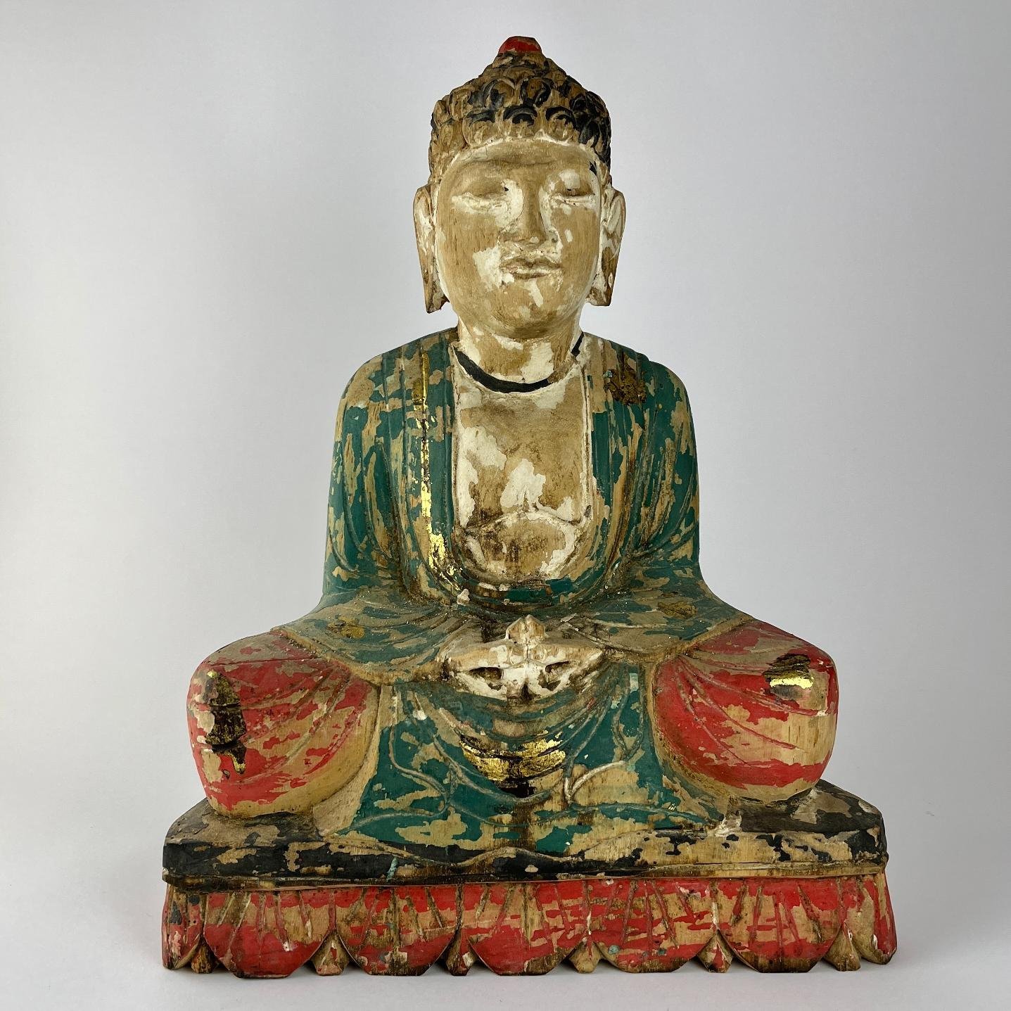 Escultura oriental en madera "Buda"