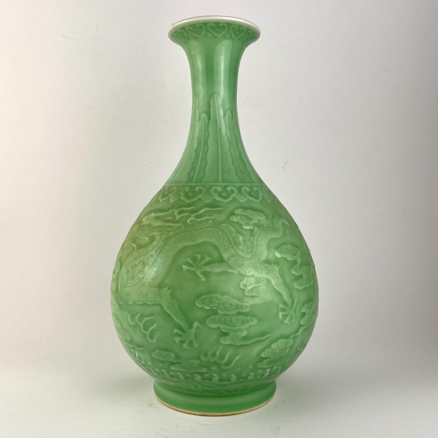 Jarrón chino en porcelana celadón