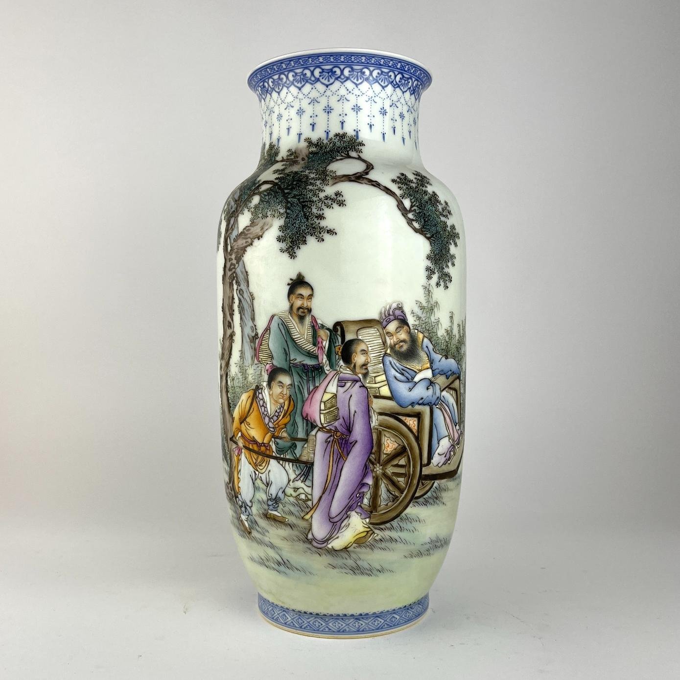 Jarrón chino en porcelana