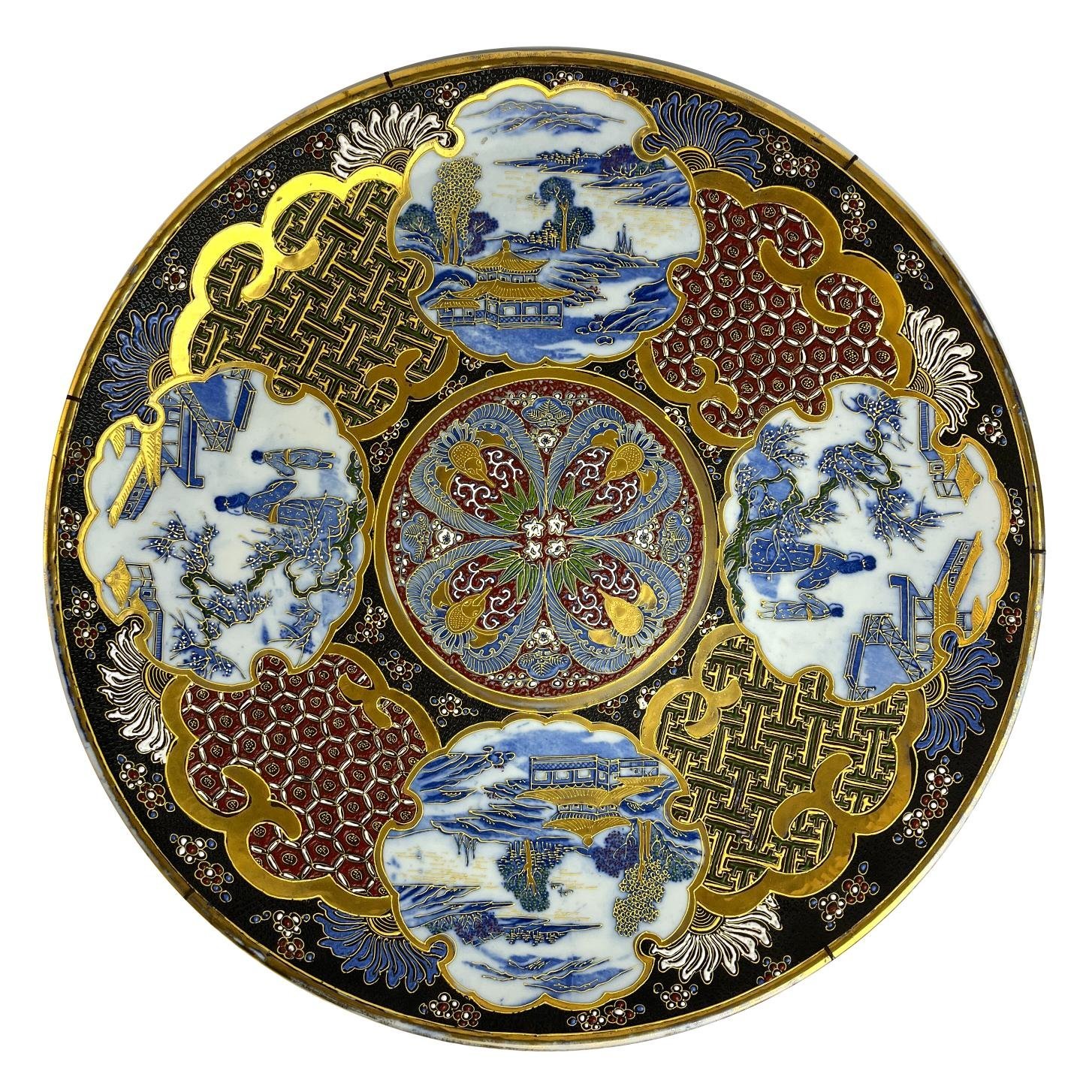 Plato japonés en porcelana Imari