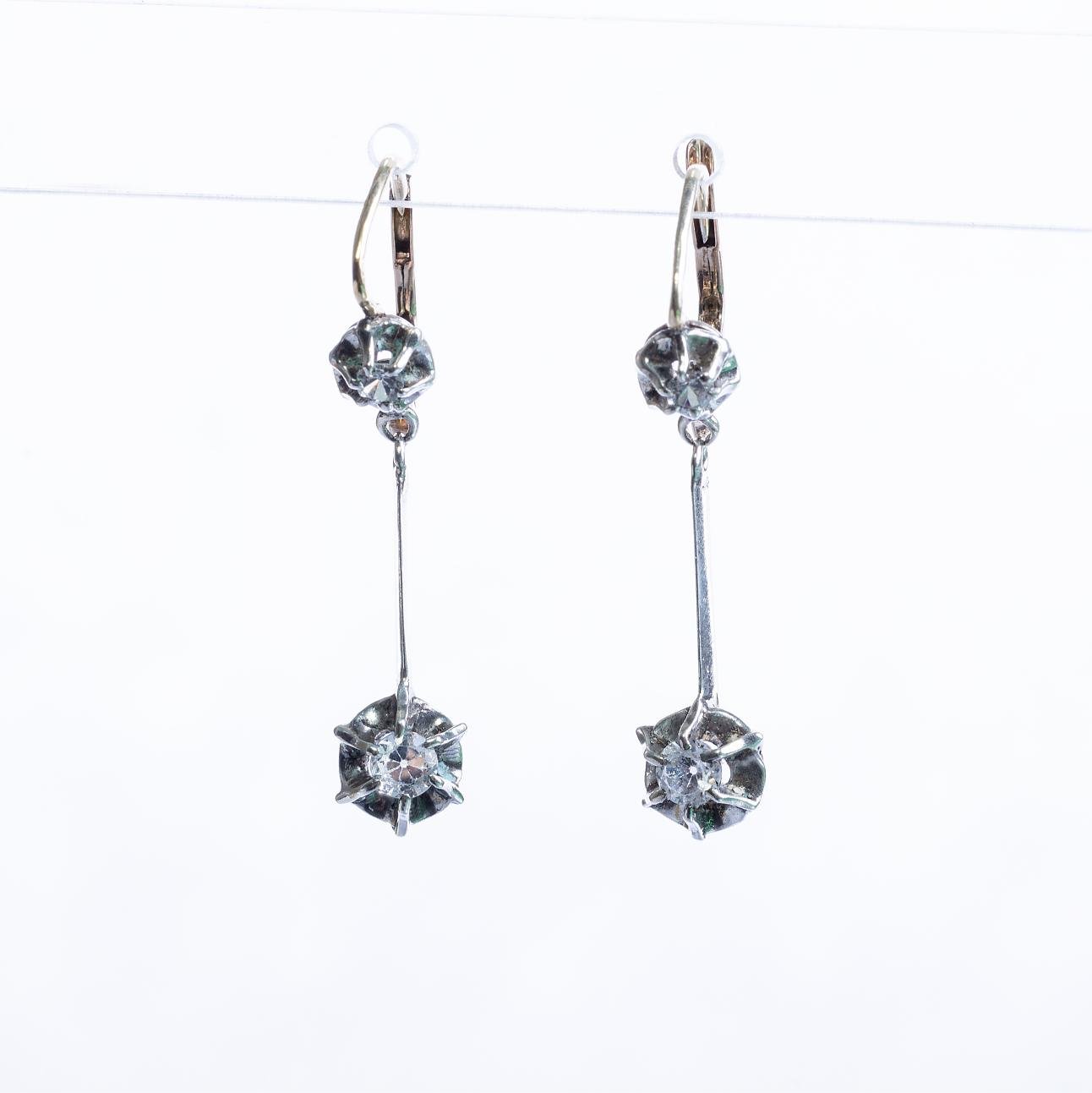 Caravanas plata y oro amarillo y brillantes