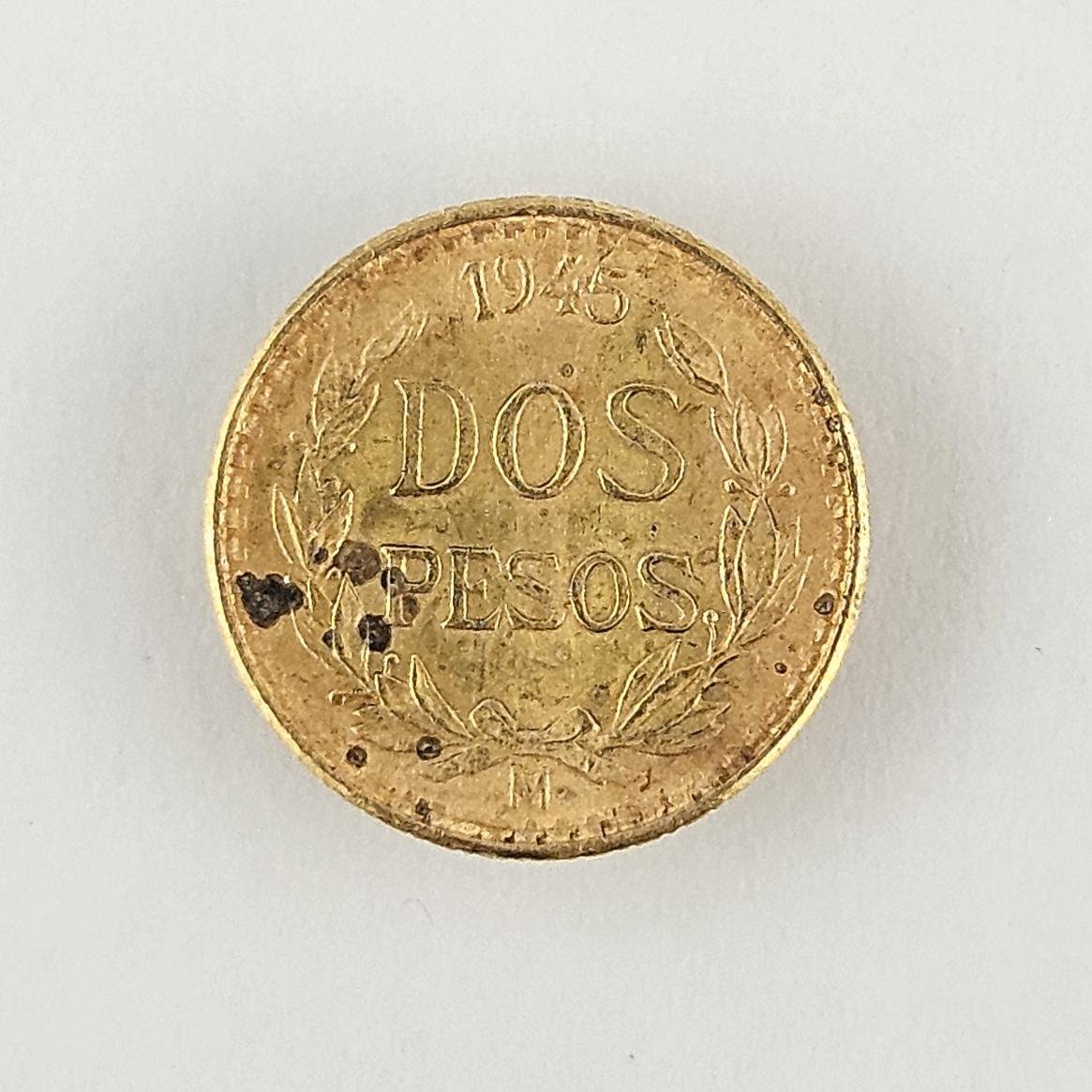 Moneda mexicana oro 1945
