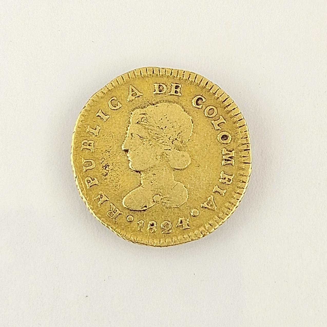 Moneda colombiana oro 1824