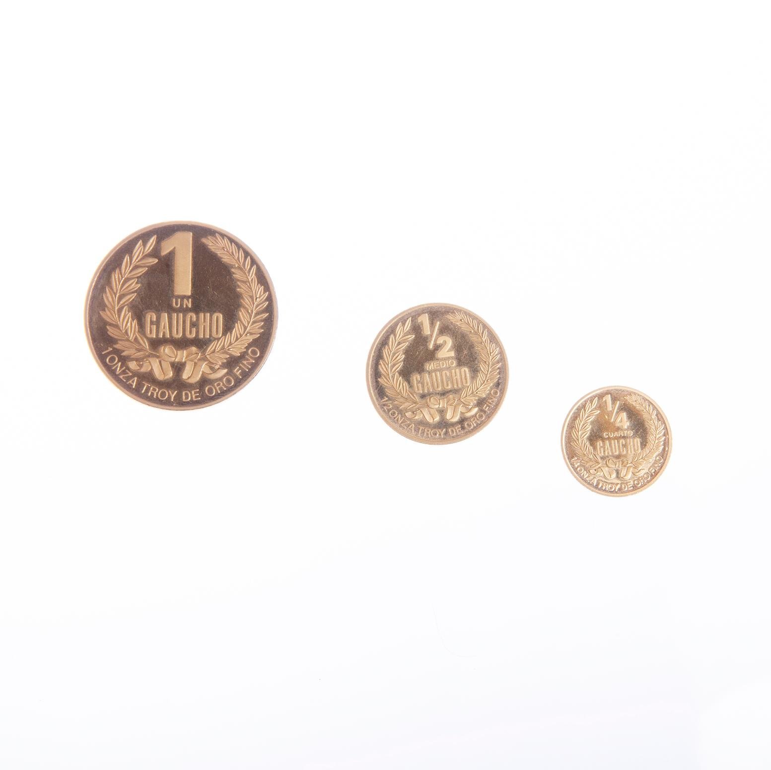 Set de 3 monedas oro Uruguay 1992 - Imagen 3