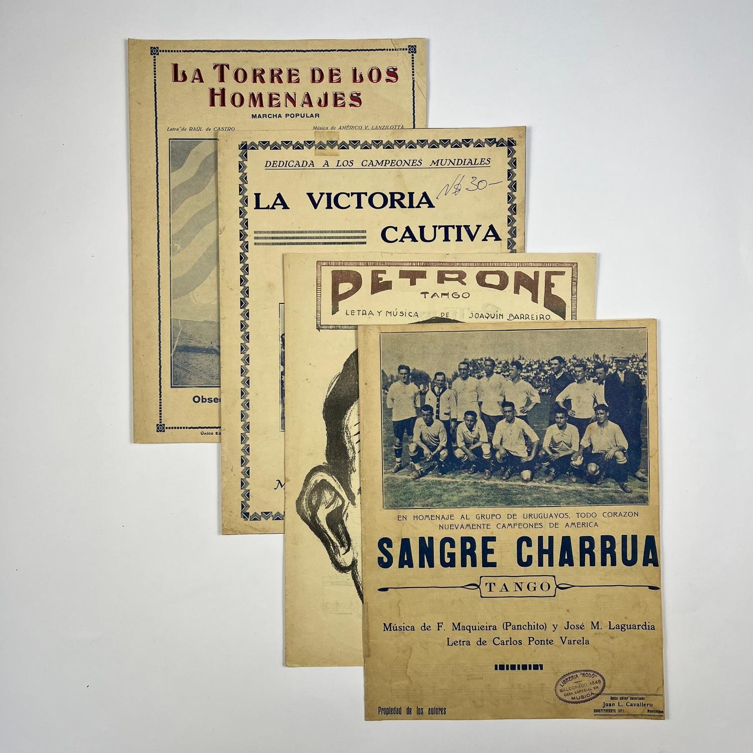 Cuatro partituras relacionadas al fútbol