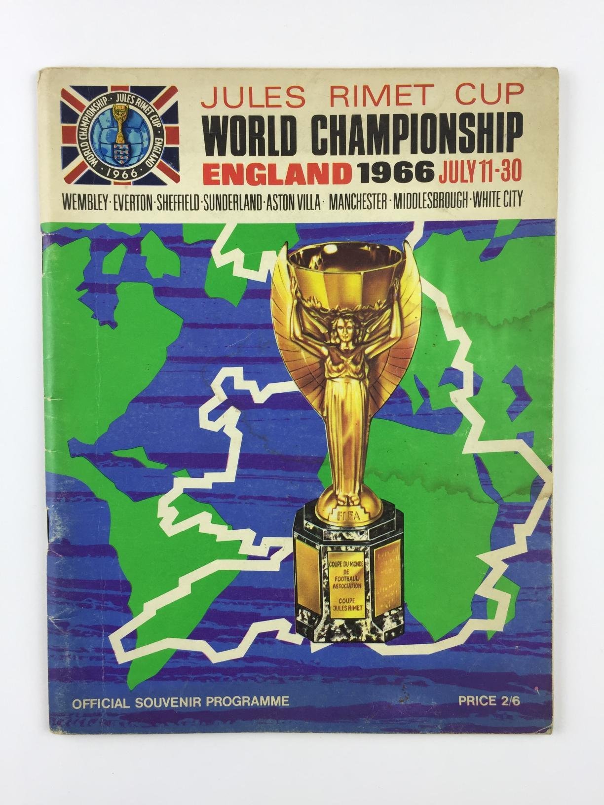 Programa oficial del campeonato mundial de fútbol celebrado en Inglaterra en 1966.