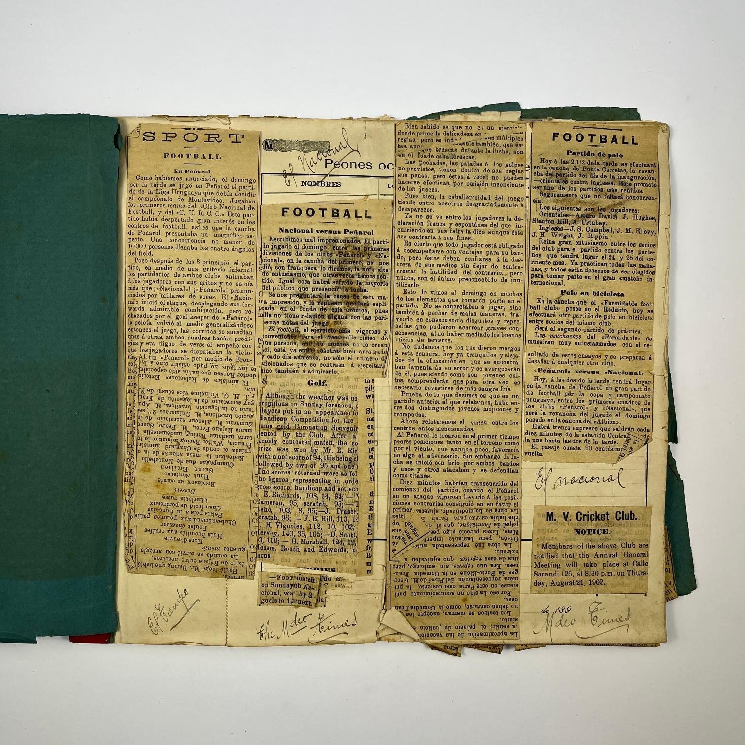 Álbum de recortes de prensa deportiva 1902