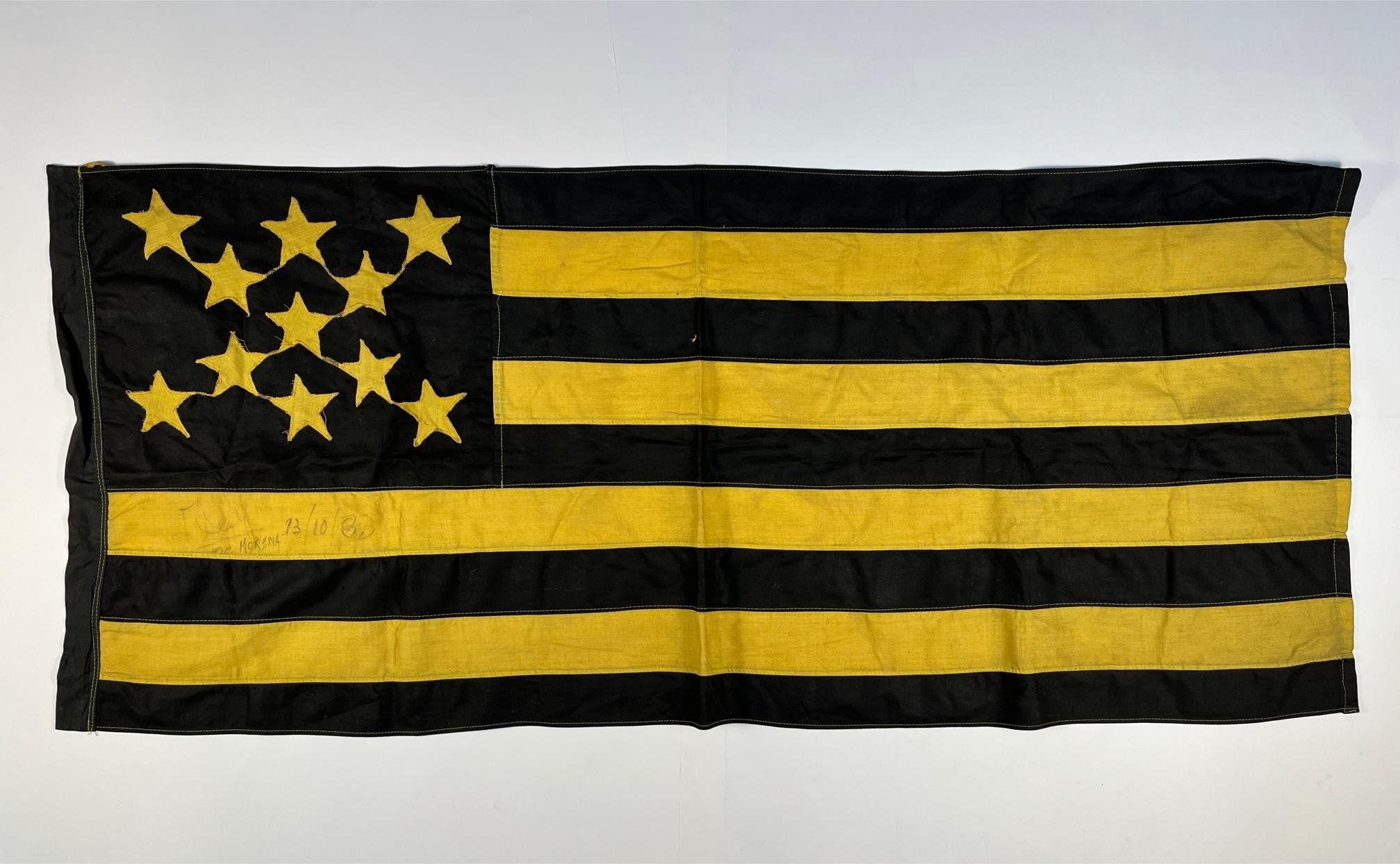 Bandera de Peñarol y foto firmadas por Fernando Morena 1983