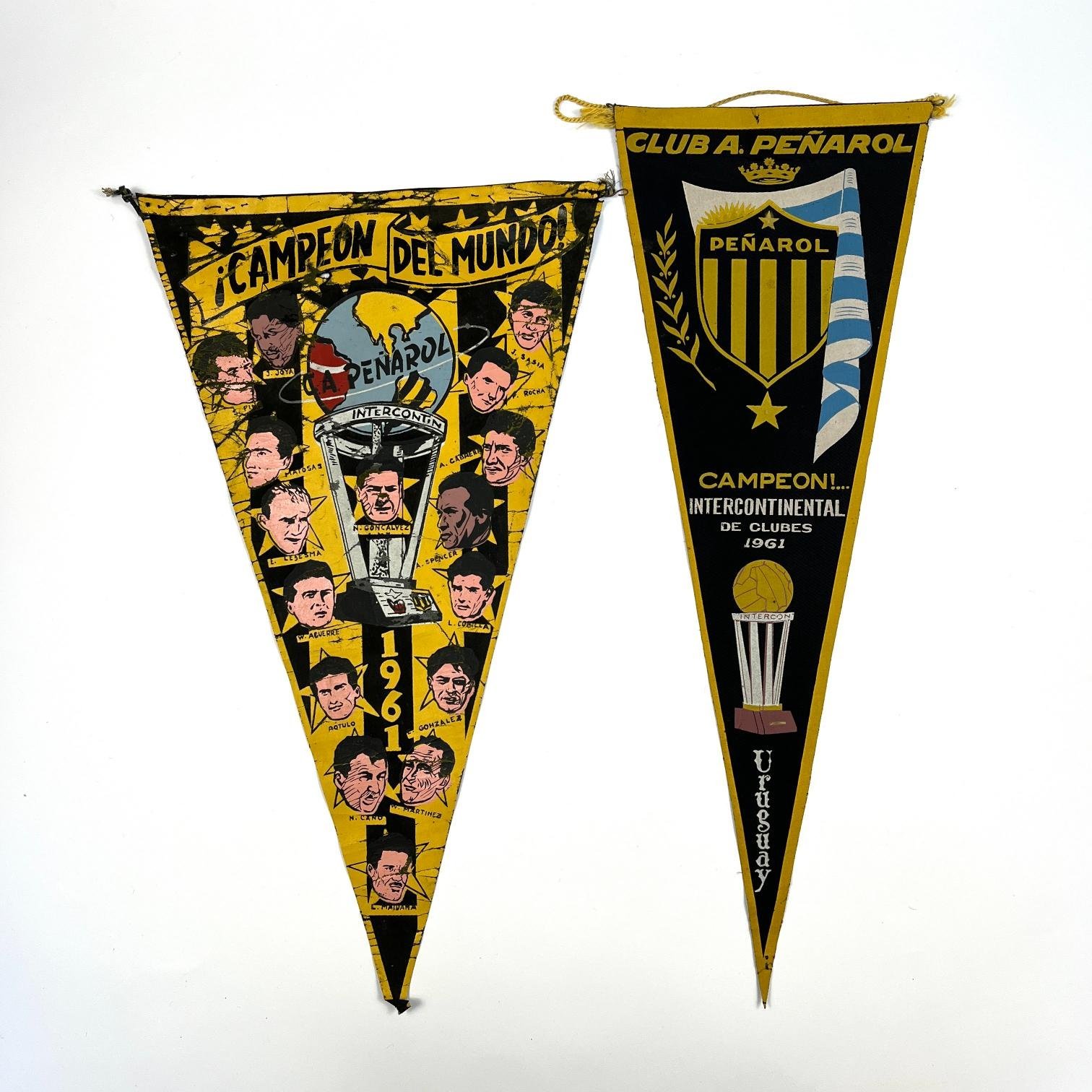 4 Banderines Peñarol 1961 campeón del mundo.