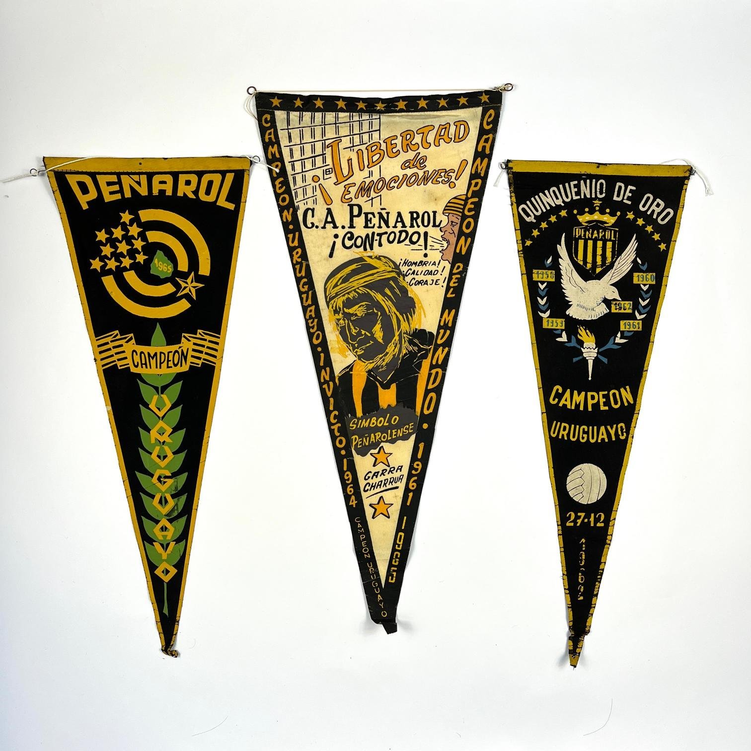 3 Banderines Peñarol principios década del 1960