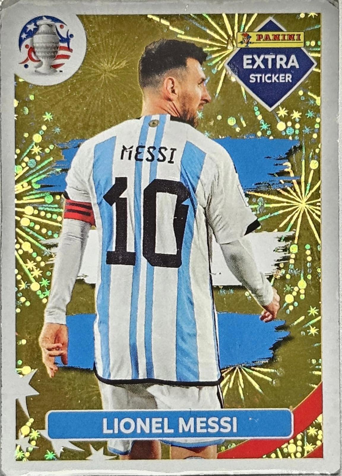Figurita Lionel Messi Extra gold 2024 Copa América