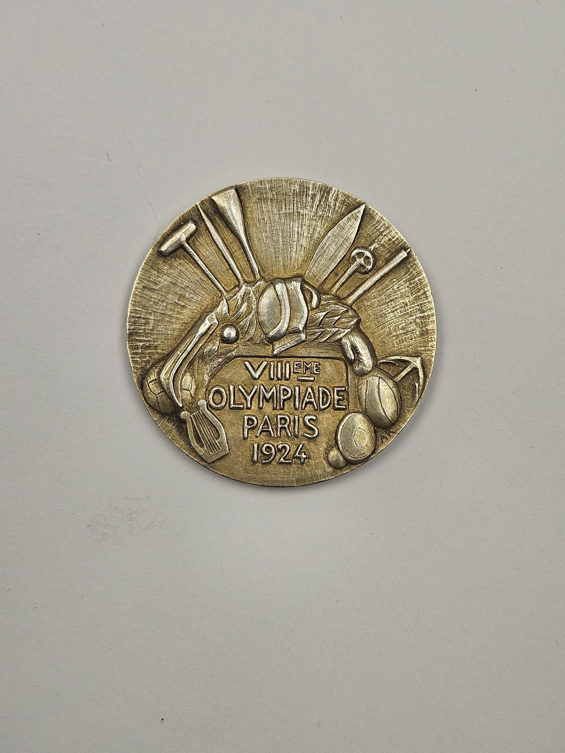 Medalla de oro otorgada a los campeones olímpicos en París en 1924