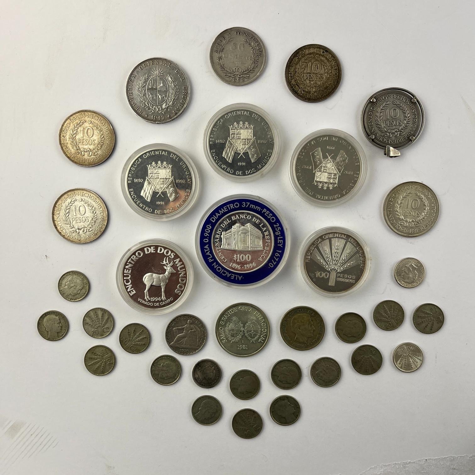 35 monedas Uruguay plata