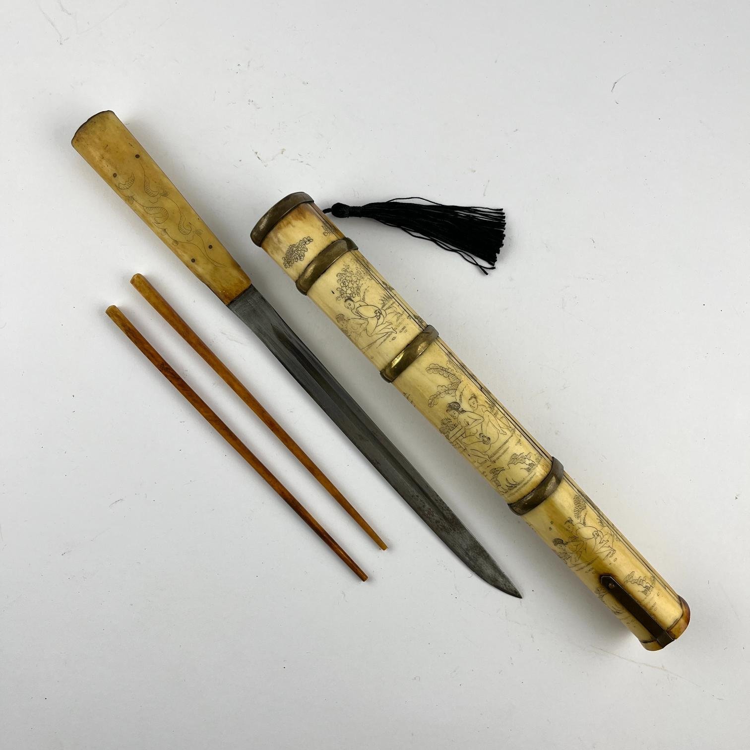 Juego chino de cuchillo y palillos de viaje