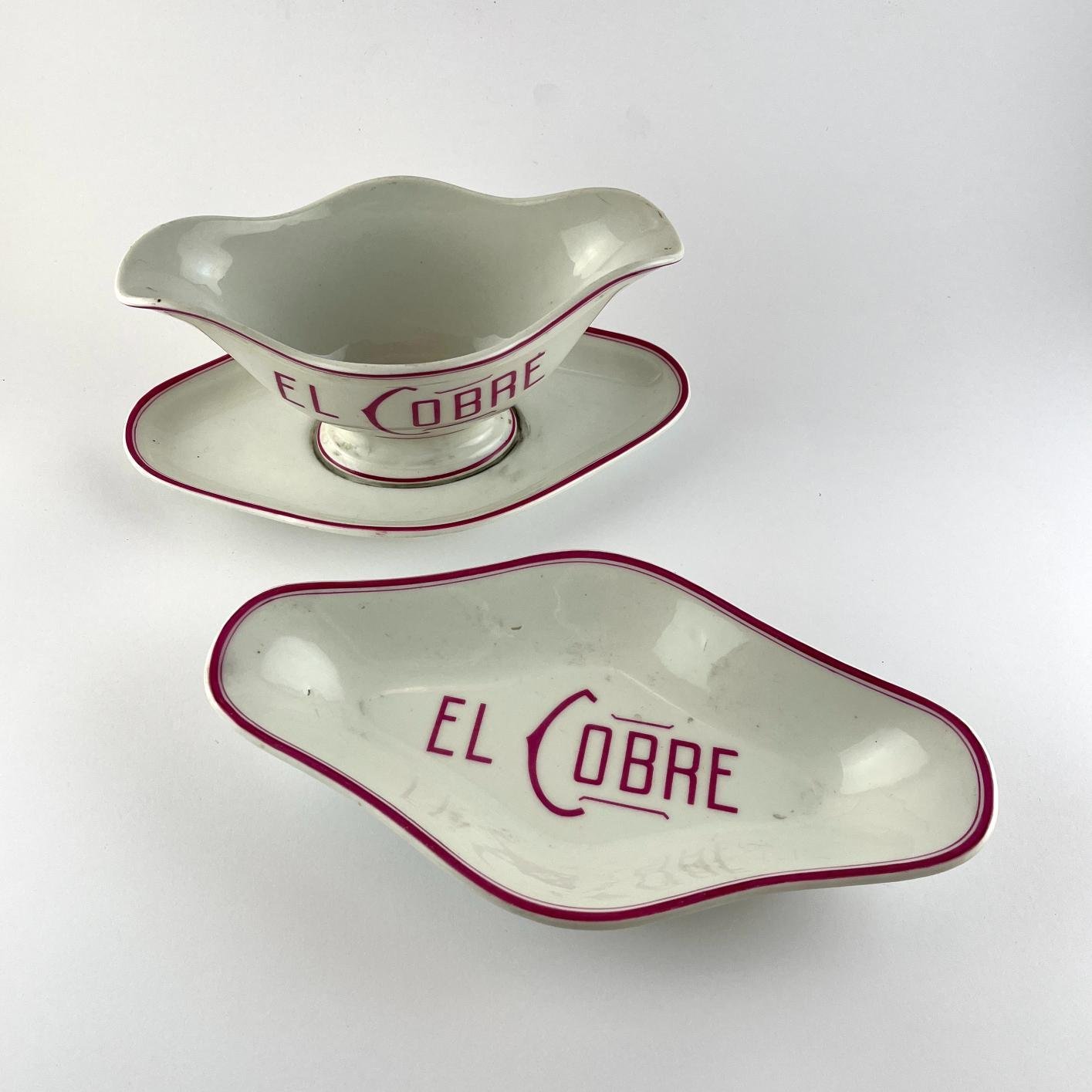 Salsera y plato establecimiento "El Cobre"