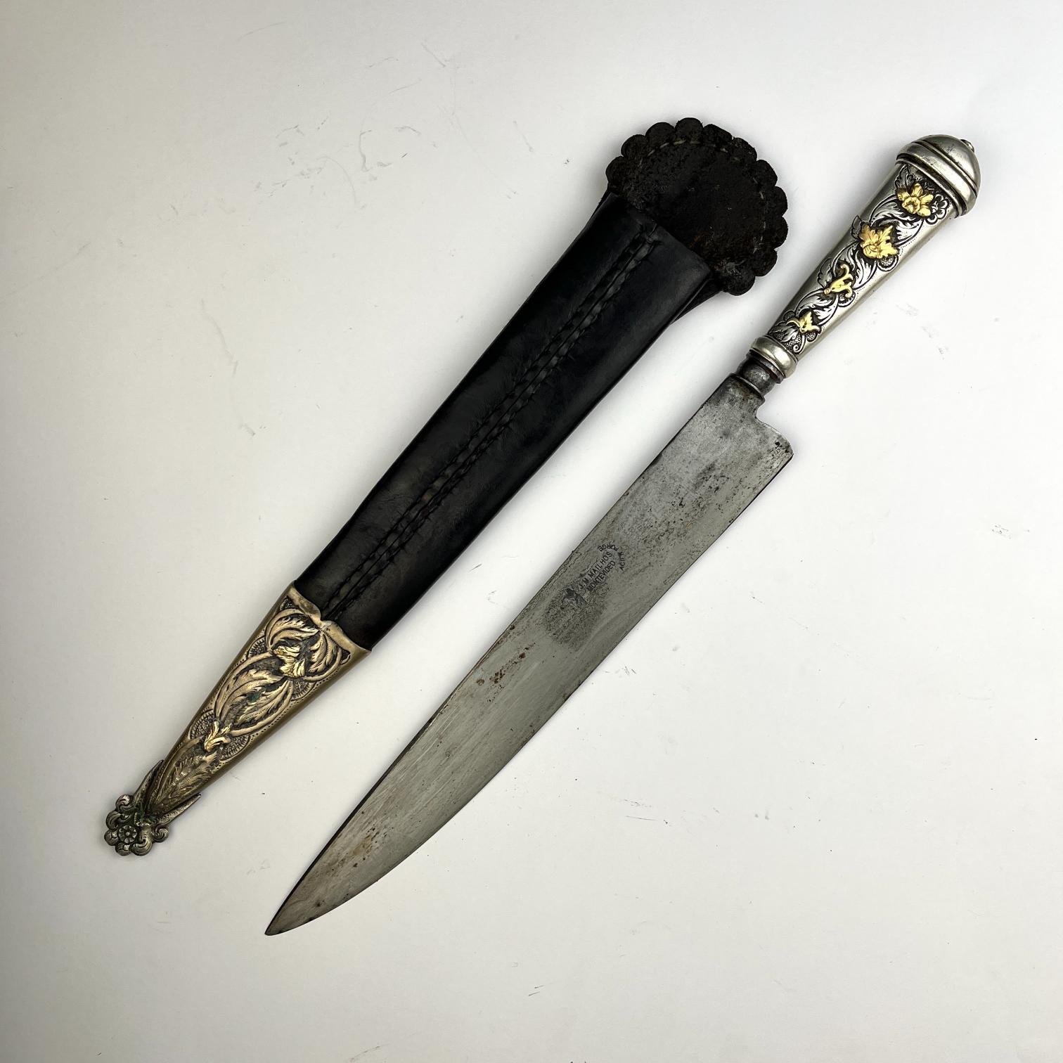 Cuchillo criollo en plata y oro - Imagen 2