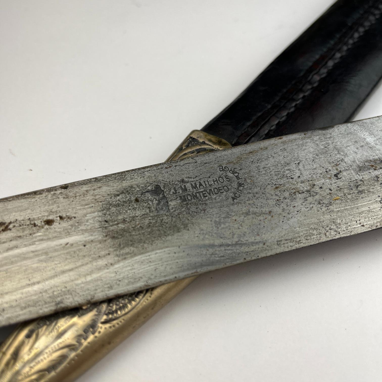 Cuchillo criollo en plata y oro - Imagen 3