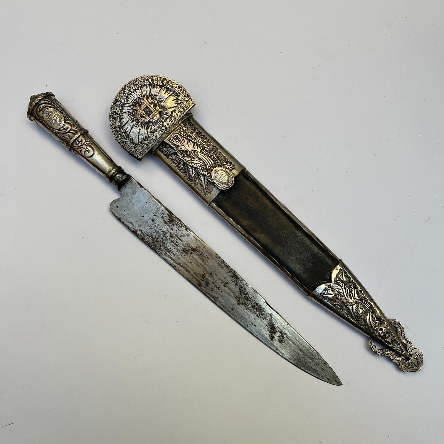 Cuchillo criollo en plata y oro - Imagen 3