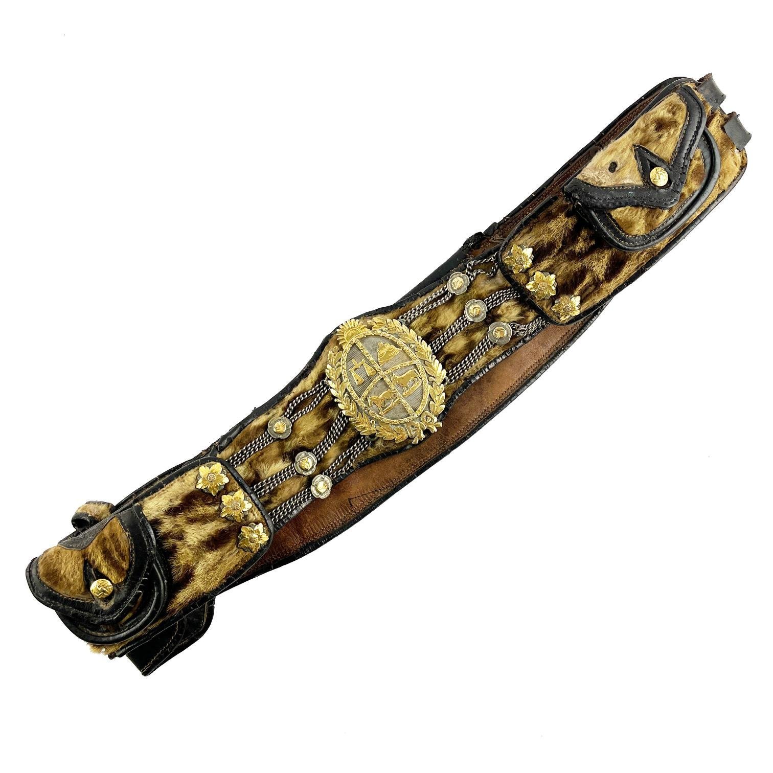 Cinto gaucho con plata y oro