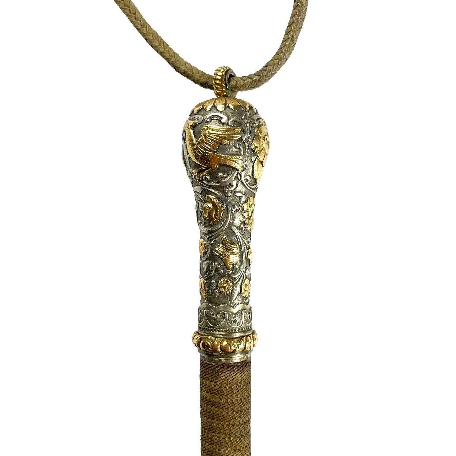 Rebenque con plata y oro - Imagen 2