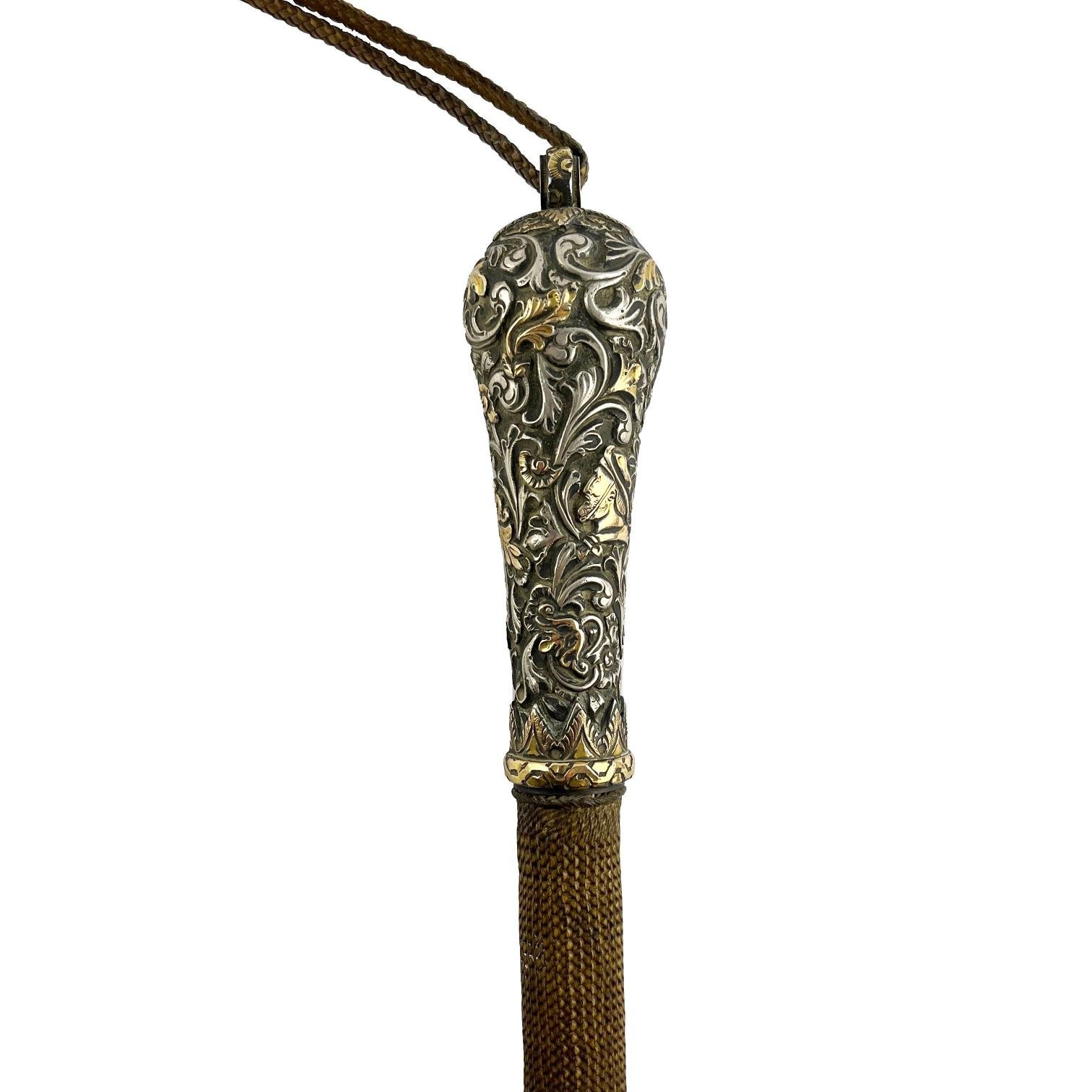 Rebenque con plata y oro - Imagen 2