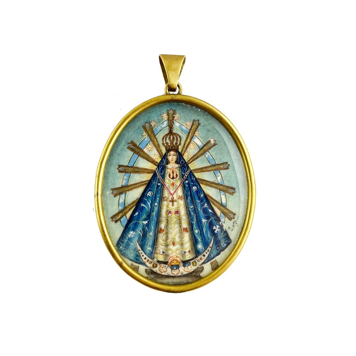 Miniatura oval Virgen del Luján