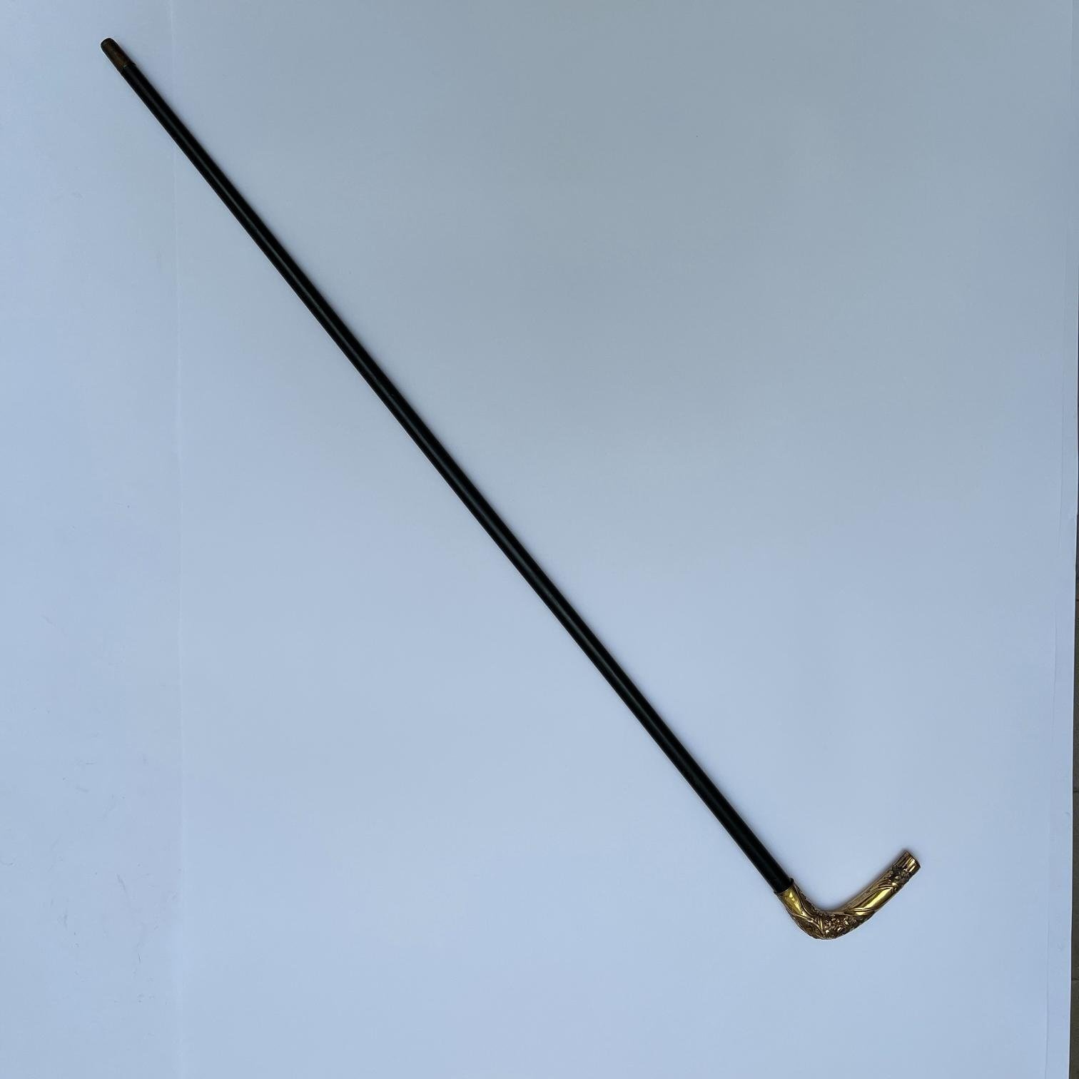 Bastón cabo en bronce enchapado en oro