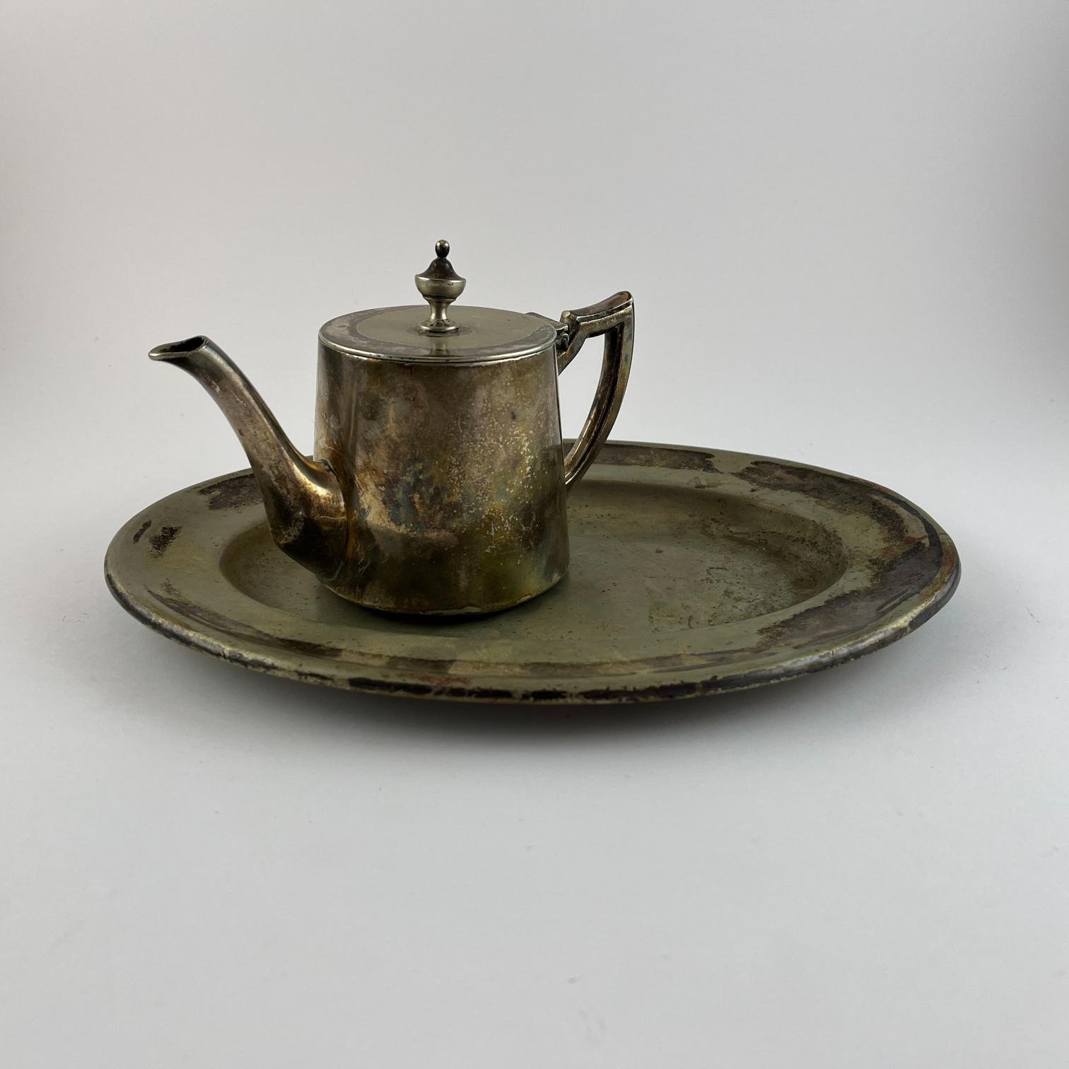 Tetera y fuente oval Confitería Jockey Club Montevideo