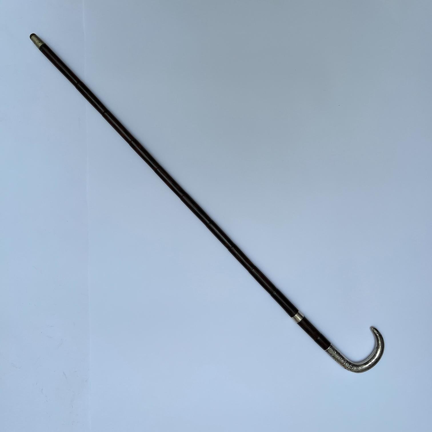 Bastón estoque con cabo en plata