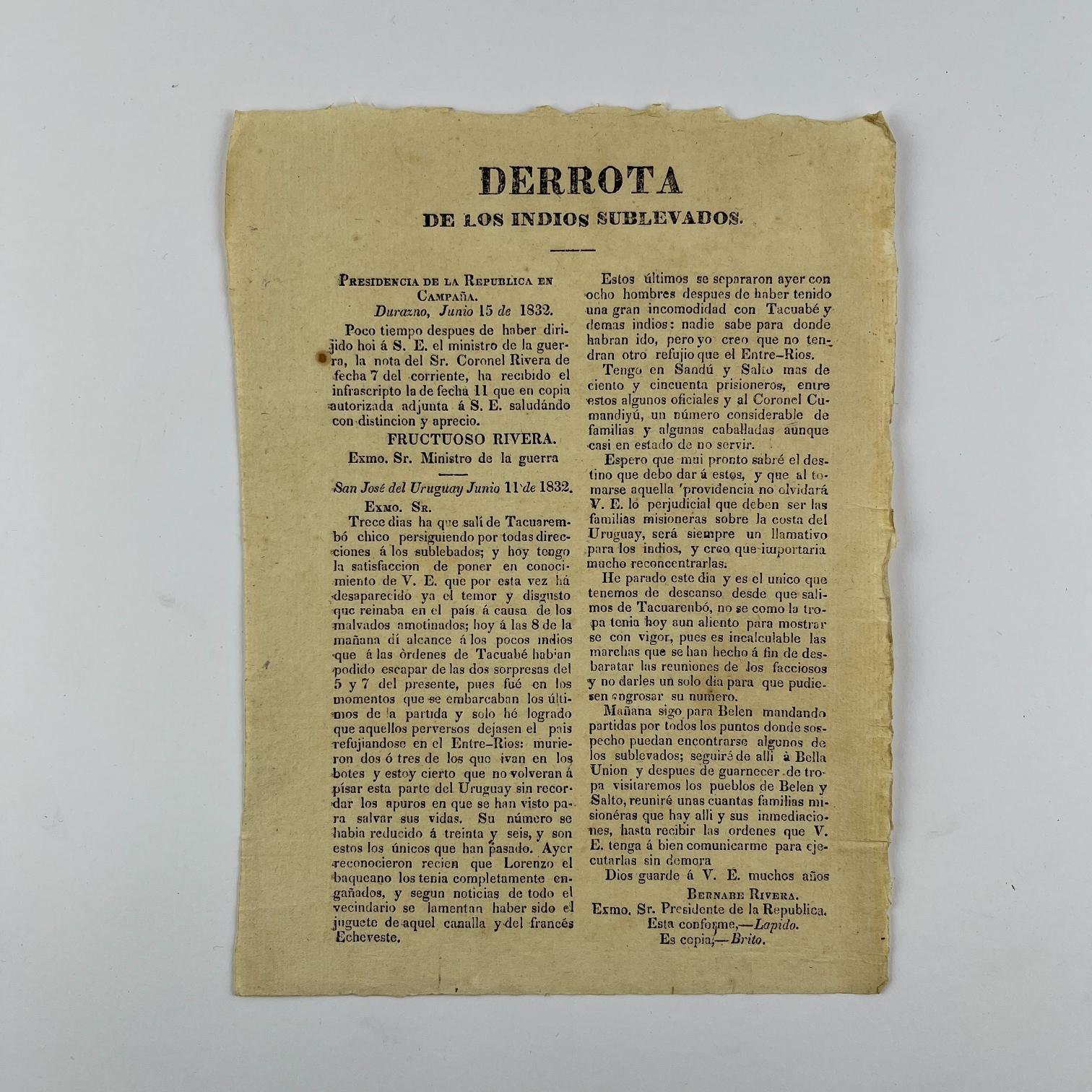 Circular de Bernabé Rivera 1832