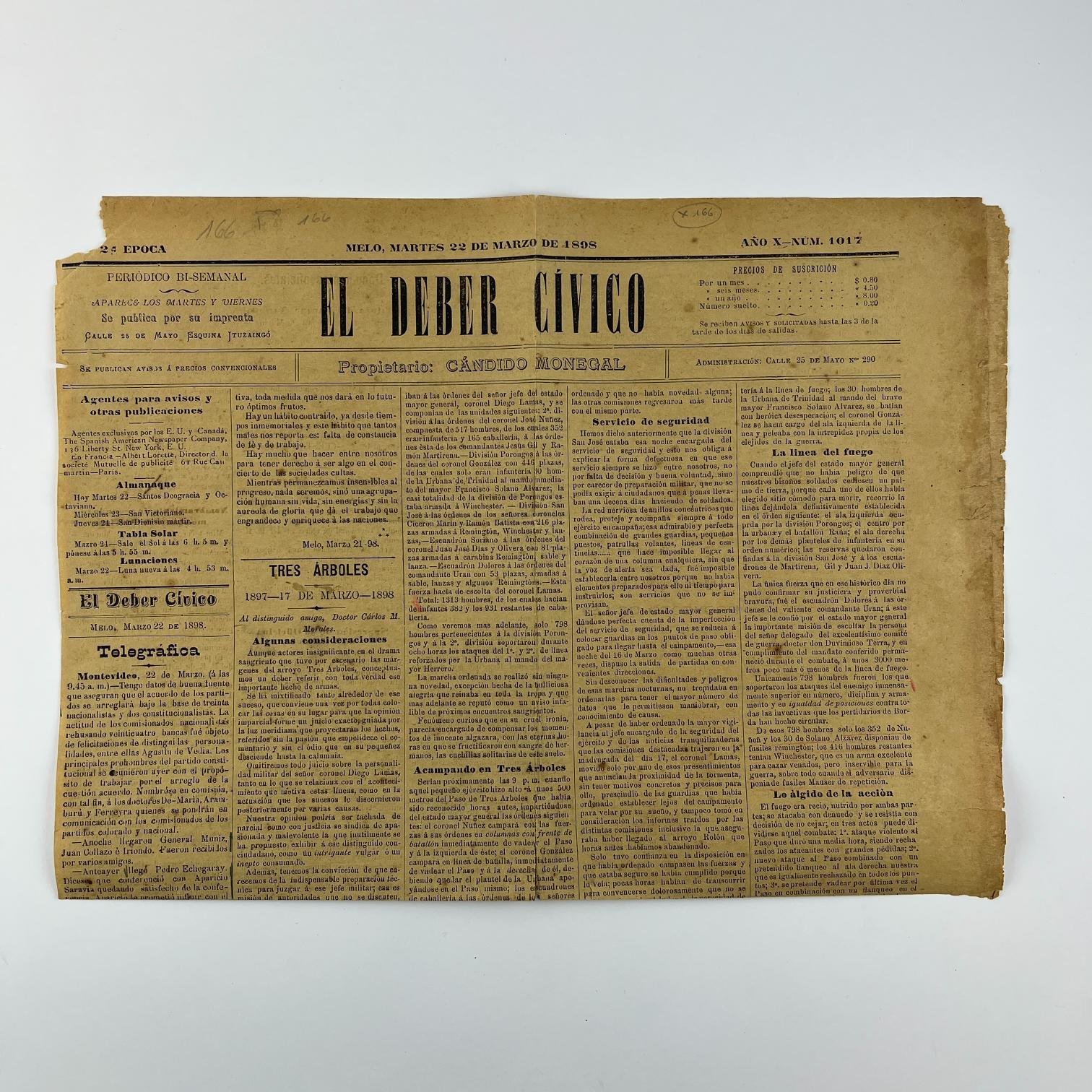 2 diario melenses El Deber Cívico 1898 - Imagen 2