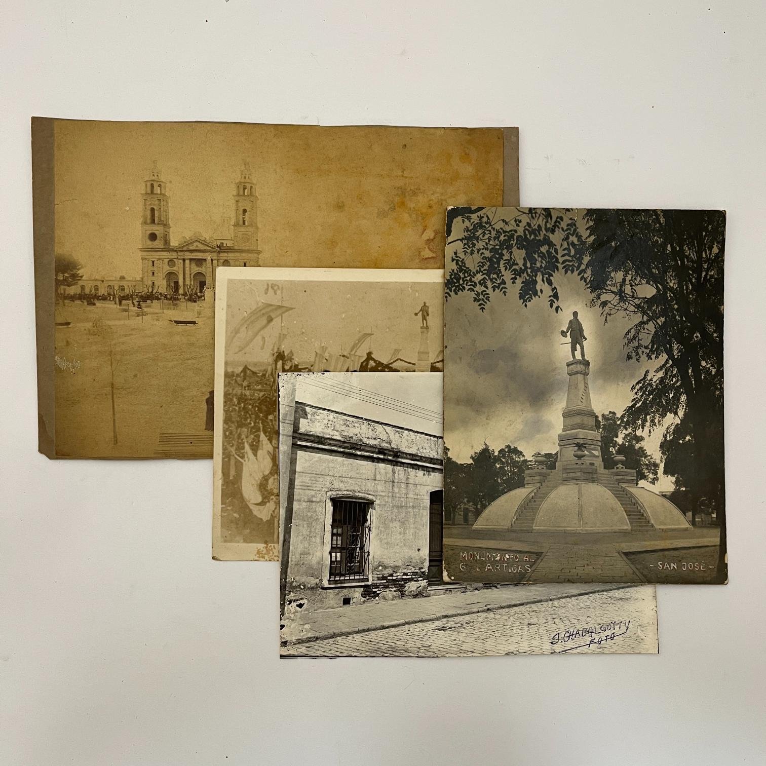 4 fotografías monumentos en San José fin de siglo XIX