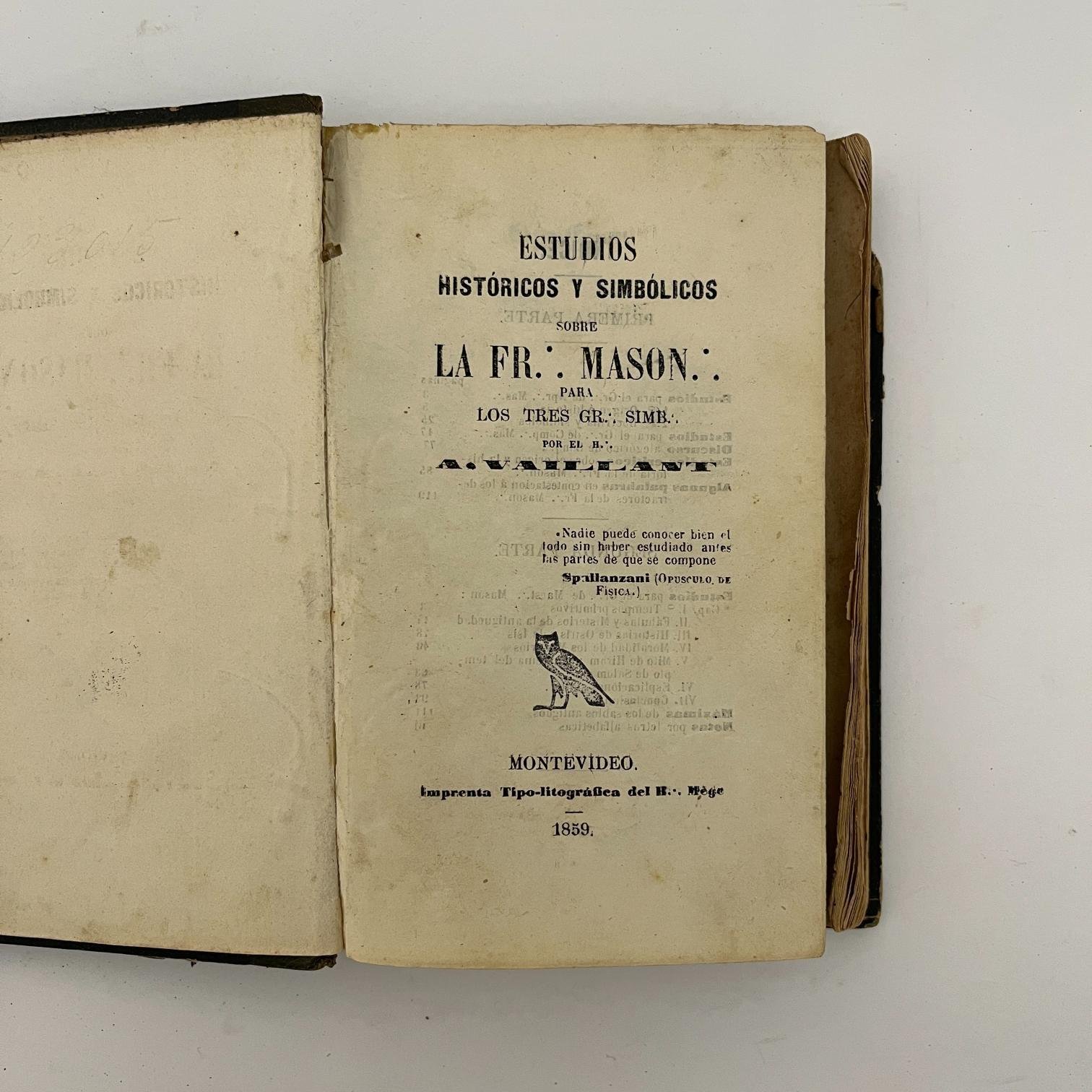 Estudios históricos sobre la Fr: Mason por A Vaillant 1959