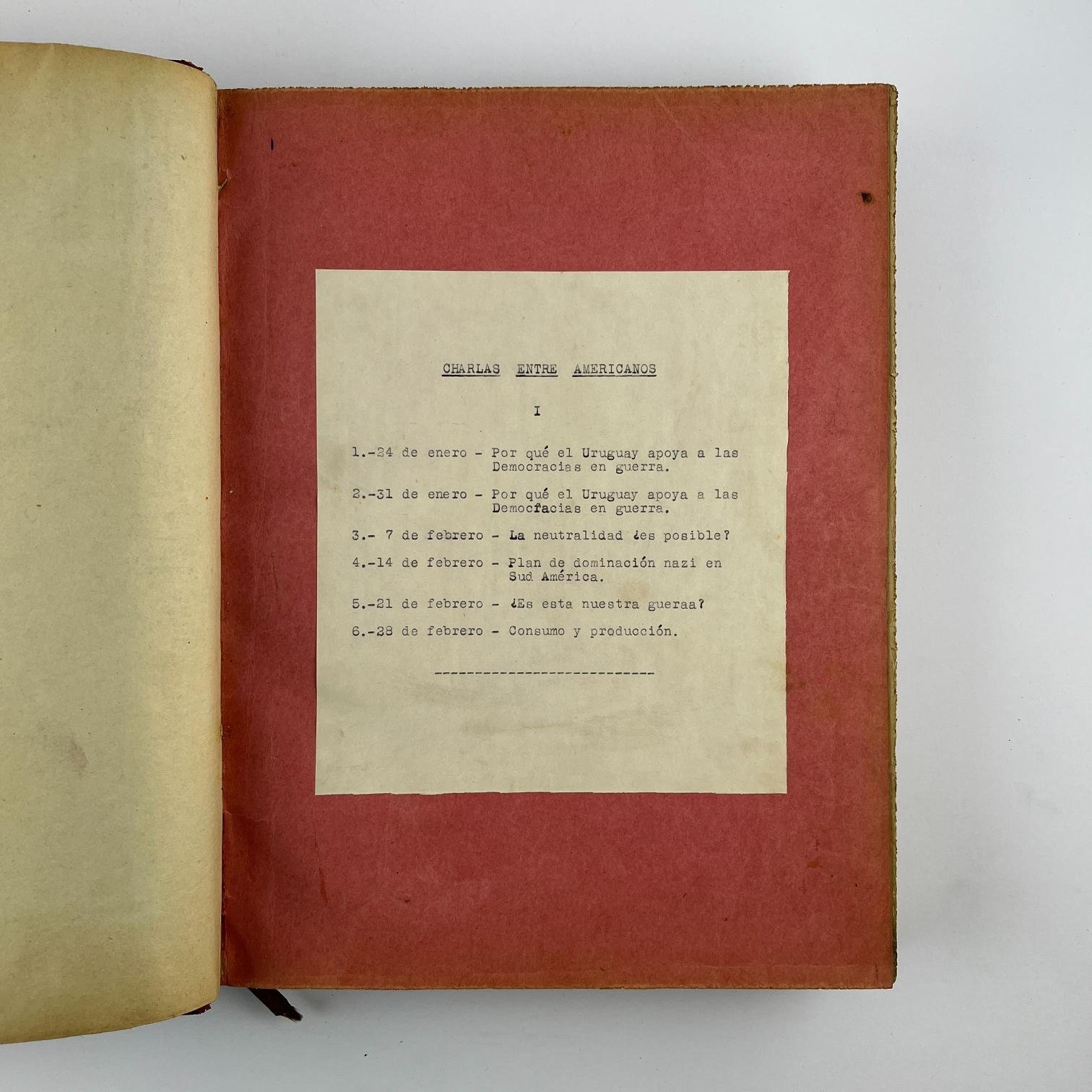 Charlas entre Americanos, 1943 versión taquigráfica del programa de Radio Ariel de Luis Batlle Berres