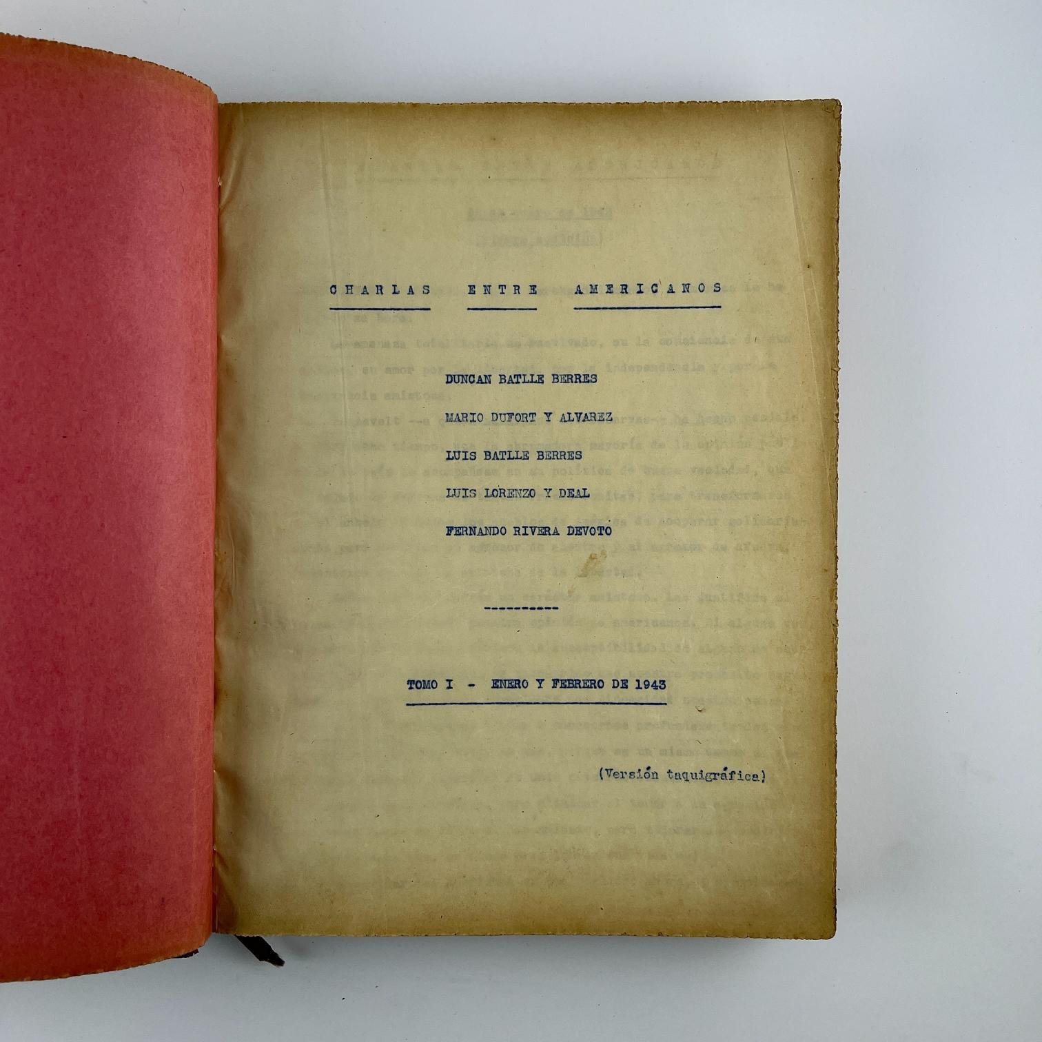 Charlas entre Americanos, 1943 versión taquigráfica del programa de Radio Ariel de Luis Batlle Berres - Imagen 2