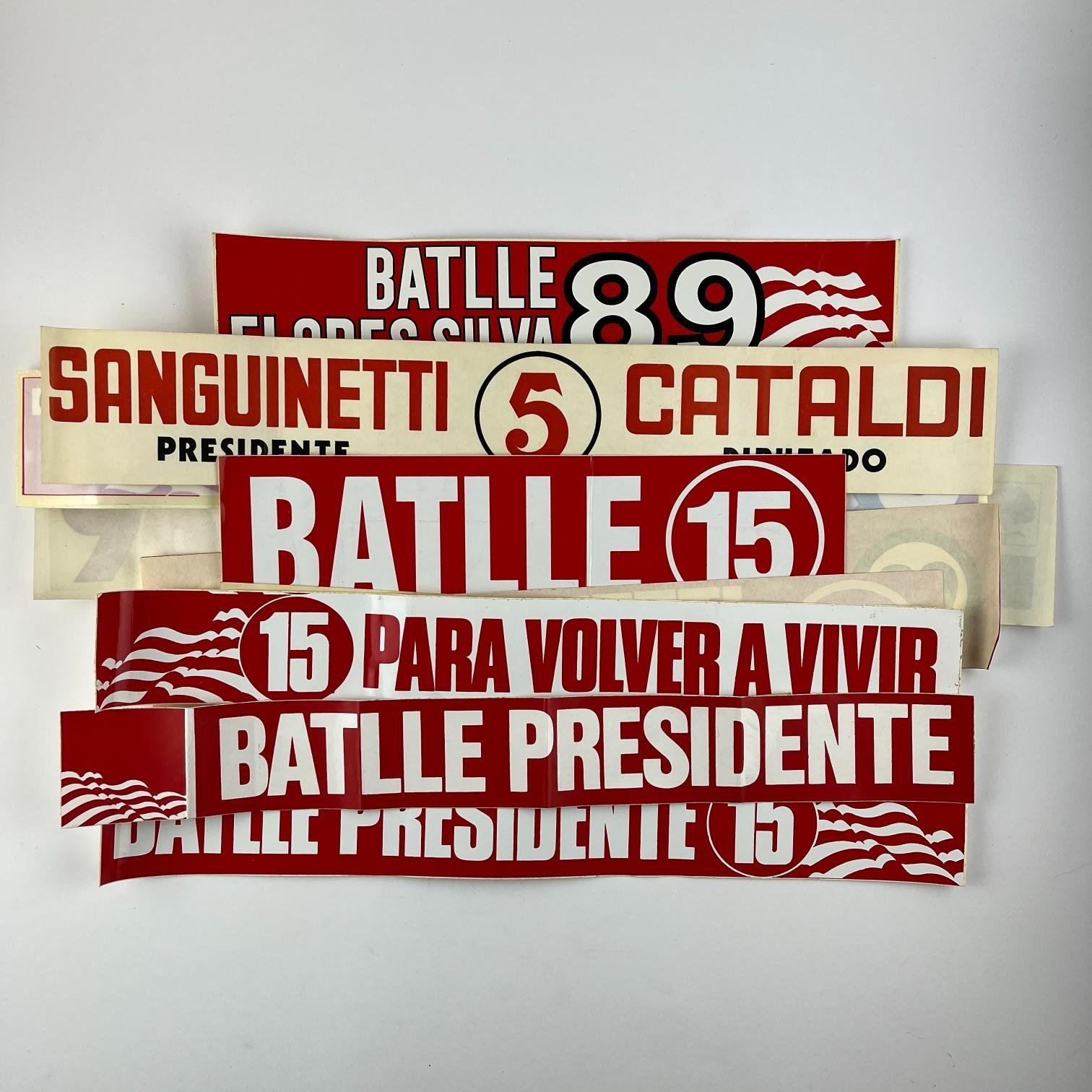 17 adhesivos electorales Partido Colorado 1984 1989 1994
