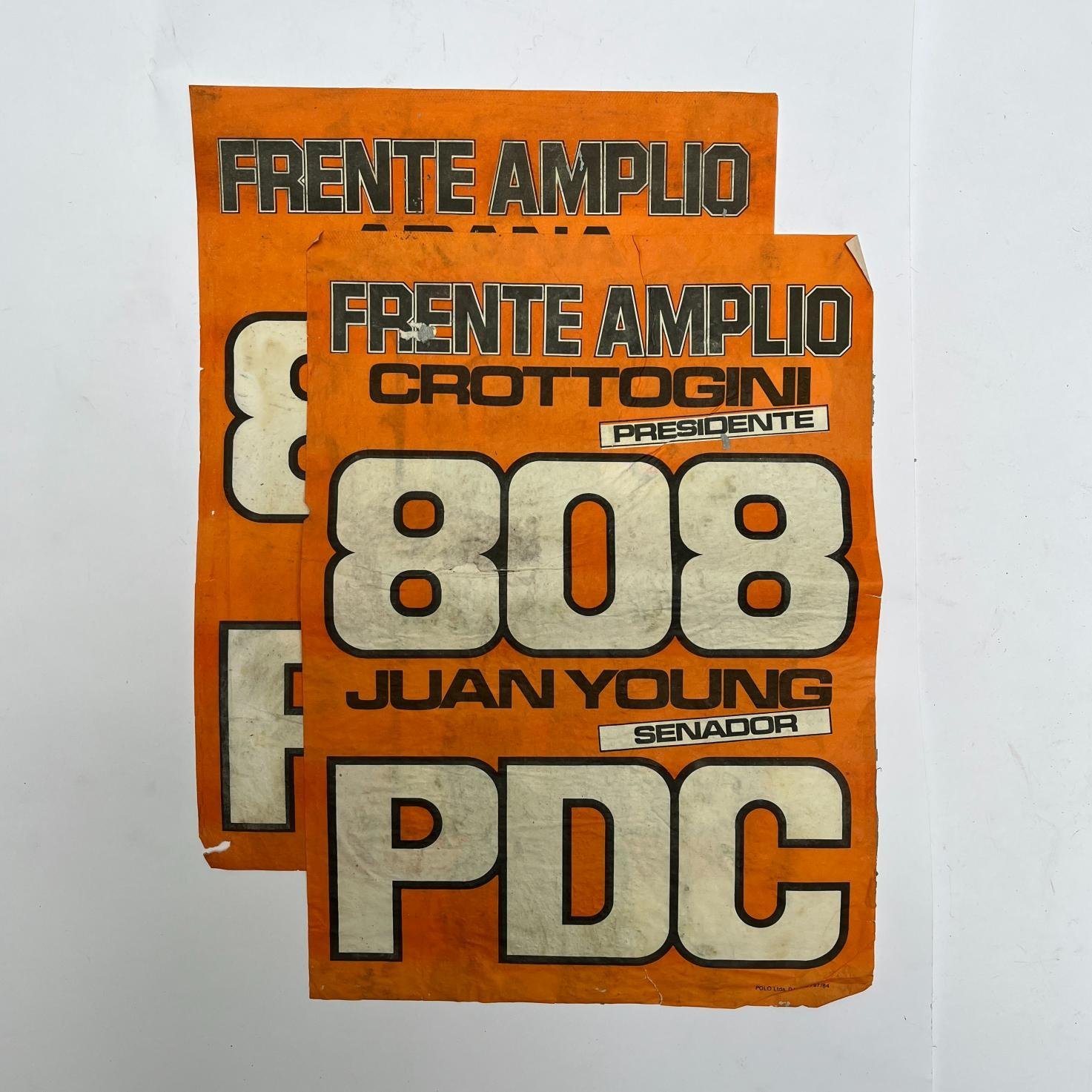 6 afiches electorales Partido Demócrata Cristiano FA 1984 - Imagen 5