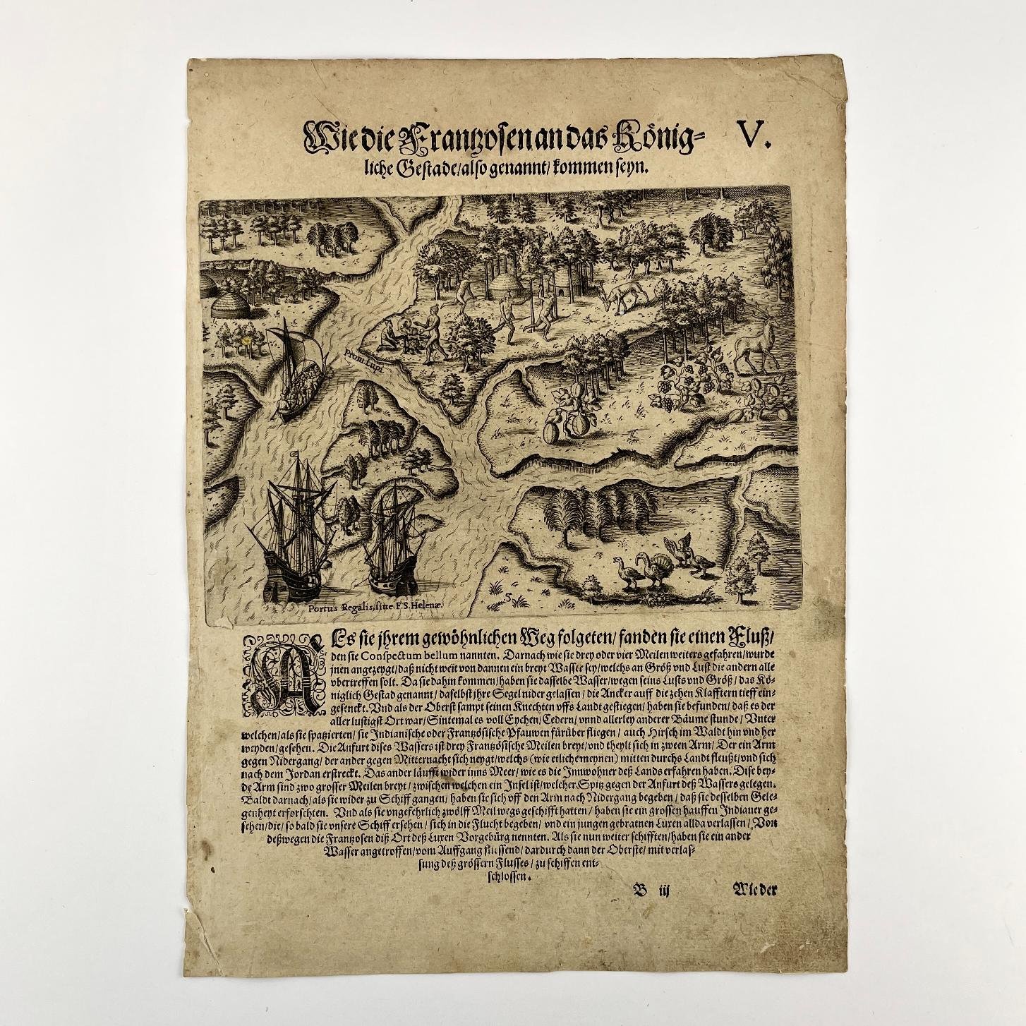 THÉODORE DE BRY
V. Wie die Franzosen an das Königliche Gestade, kommen sehn