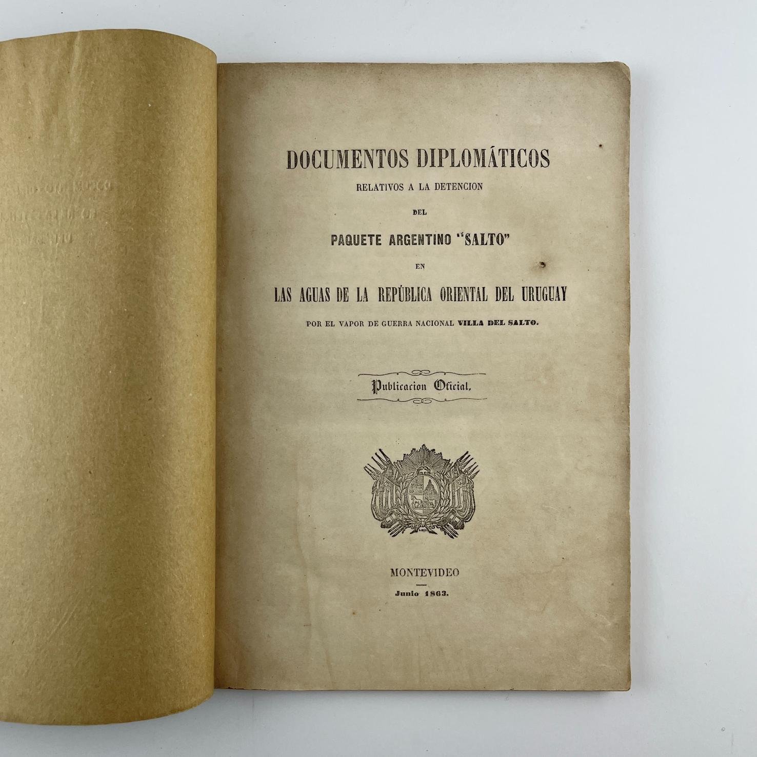 Documentos diplomáticos relativos a la detención del paquete argentino “Salto”