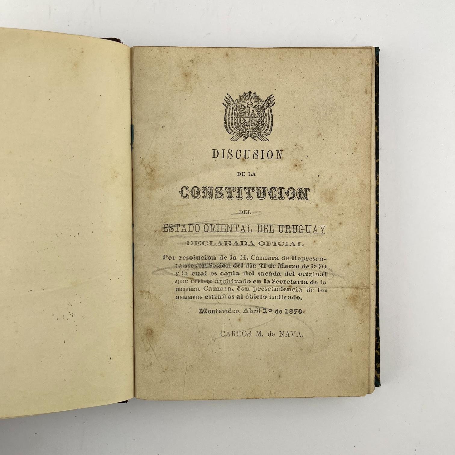 Reglamento de la Honorable Cámara de Representantes. Acompañado por:CARLOS M. DE NAVA: Discusión de la Constitución del Estado Oriental del Uruguay. - Imagen 2