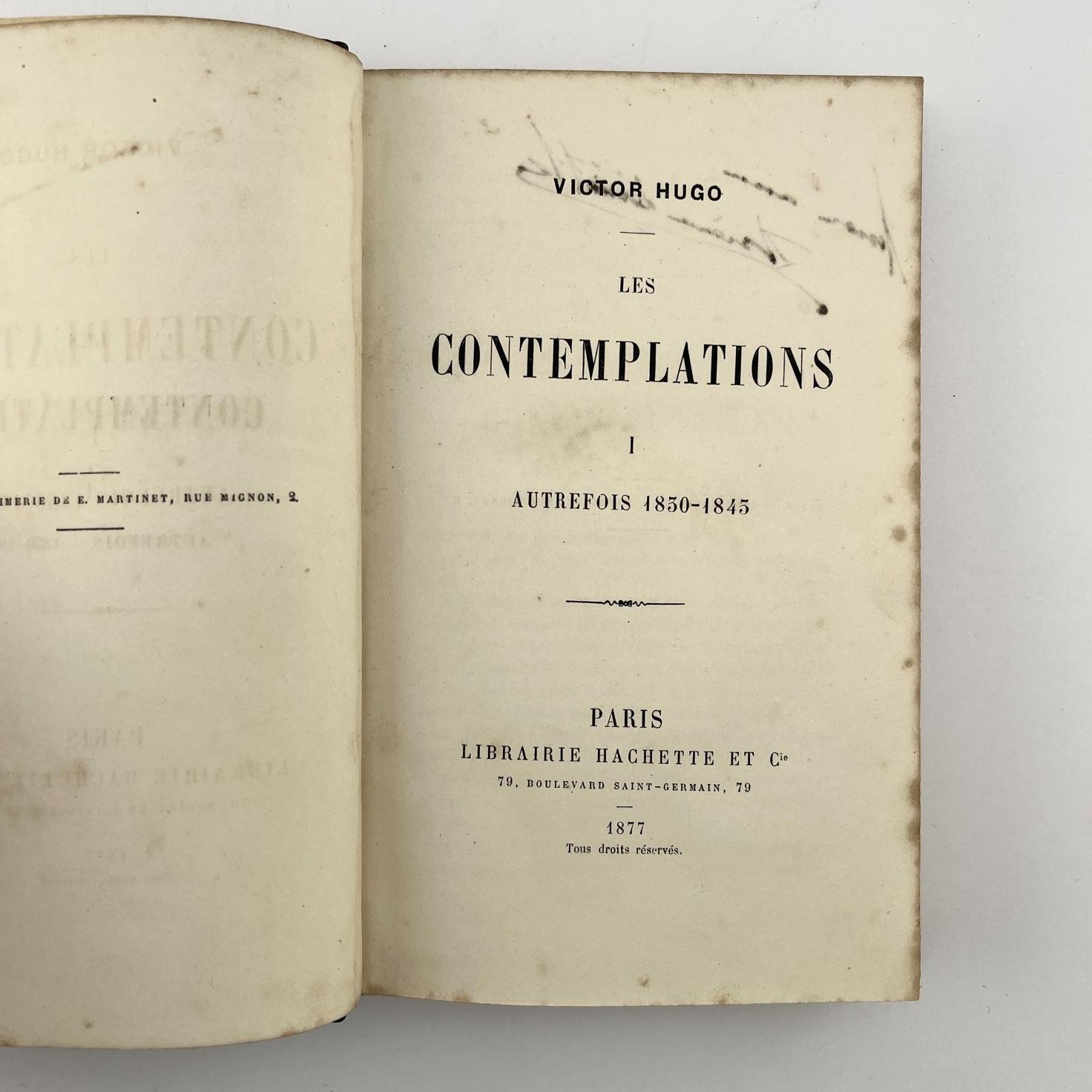 VICTOR HUGO
Les Contemplations