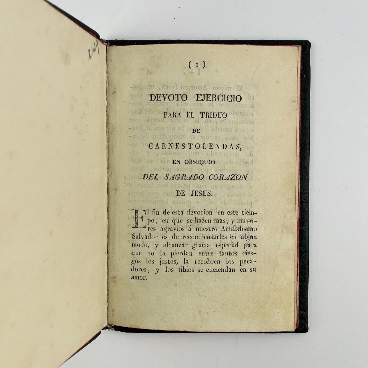 Devoto ejercicio para el Triduo de Carnestolendas Acompañado por:
PEDRO ANTONIO DE PORTEGUEDA: Patente (manuscrito: N. 411) De agregación á la Pia Union del Sagrado Corazón de Jesús
