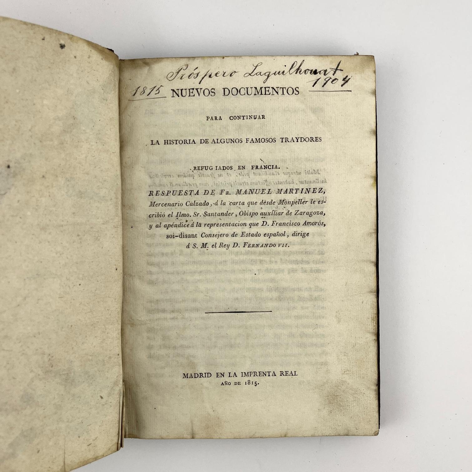 AAVV
Nuevos documentos para continuar la historia de algunos famosos traydores refugiados en Francia
Acompañado por:
Examen de los delitos de infidelidad á la patria