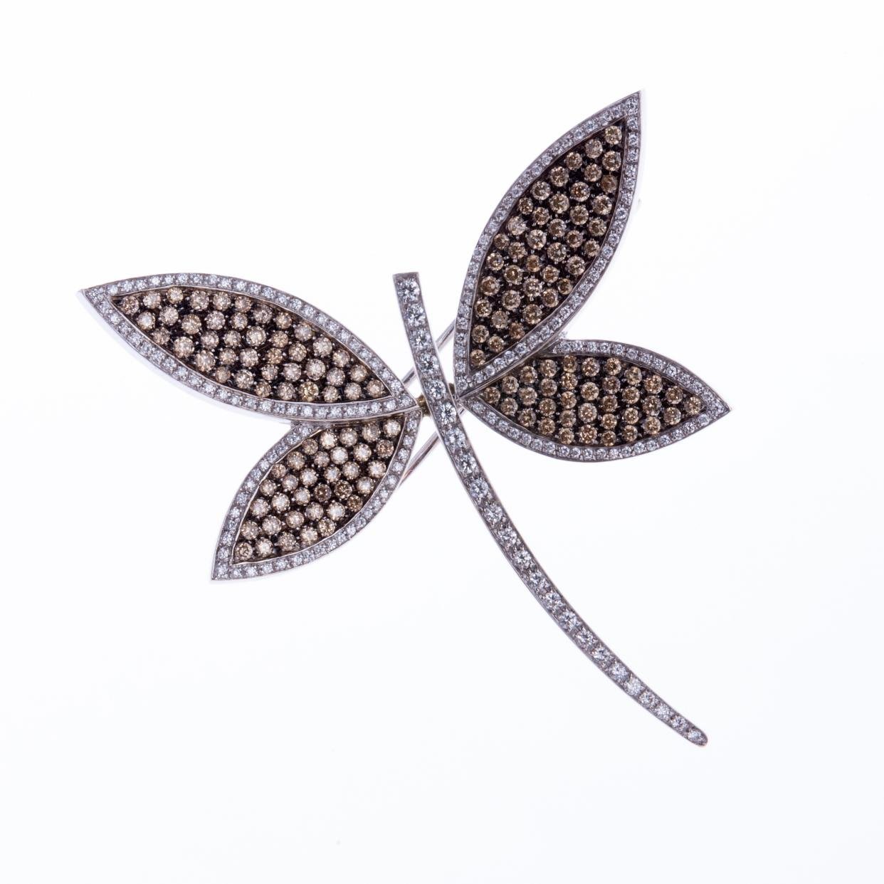 Prendedor oro 18 K y diamantes